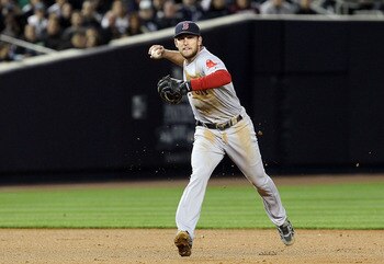 NEW YORK, NY - MAY 14:  Jed Lowrie #12 of the Boston Red Sox throws out Derek Jeter (not pictured) of the New York Yankees in the third inning on May 14, 2011 at Yankee Stadium in the Bronx borough of New York City.  (Photo by Jim McIsaac/Getty Images)