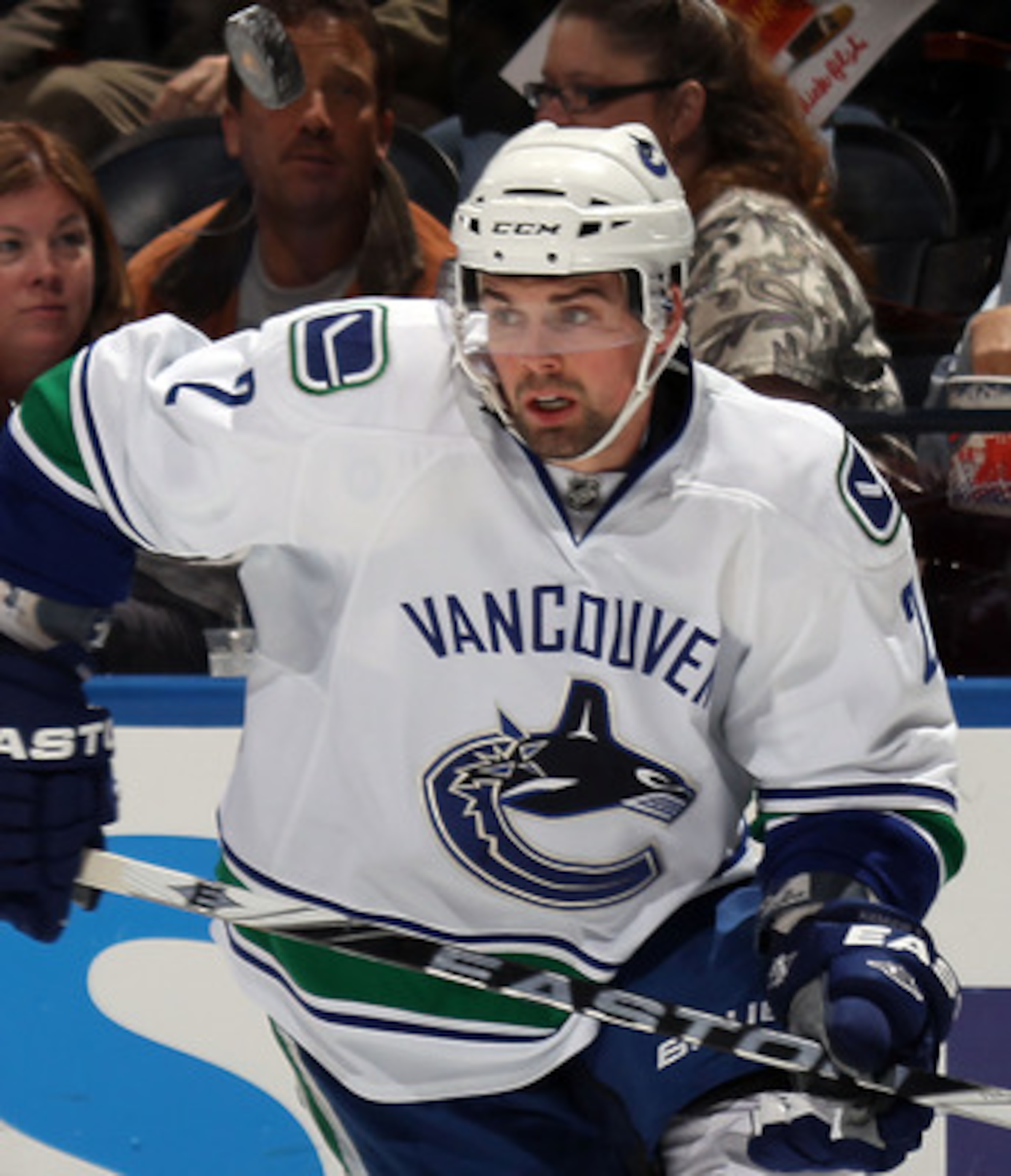 ATLANTA, GA - MARCH 25:  Dan Hamhuis #2 of the Vancouver Canucks skates against the Atlanta Thrashers at the Philips Arena on March 25, 2011 in Atlanta, Georgia.  (Photo by Bruce Bennett/Getty Images)