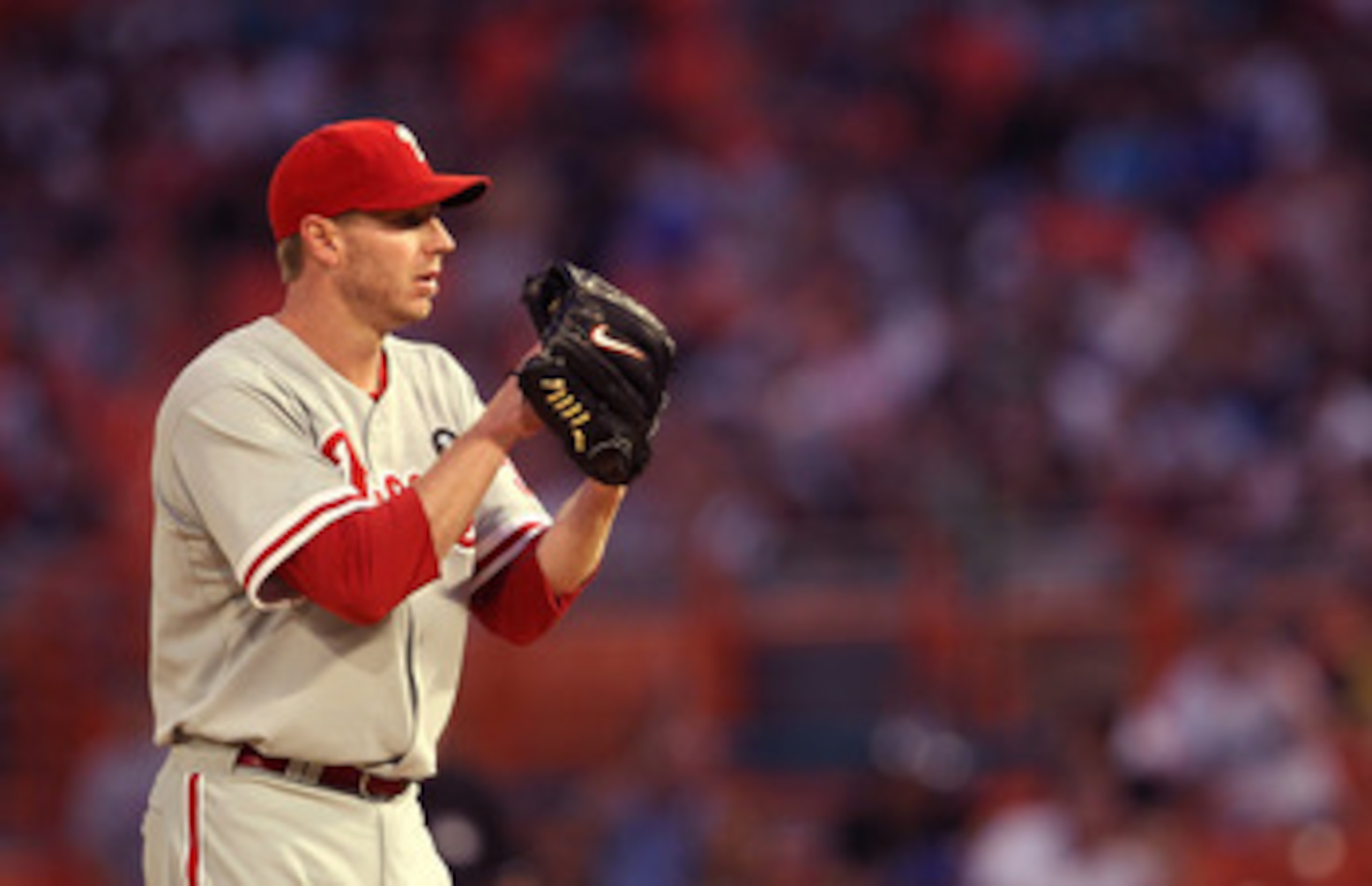 MIAMI GARDENS, FL - MAY 10:  Roy Halladay #34 of the Philadelphia Phillies pitches during a game against the Florida Marlins at Sun Life Stadium on May 10, 2011 in Miami Gardens, Florida.  (Photo by Mike Ehrmann/Getty Images)