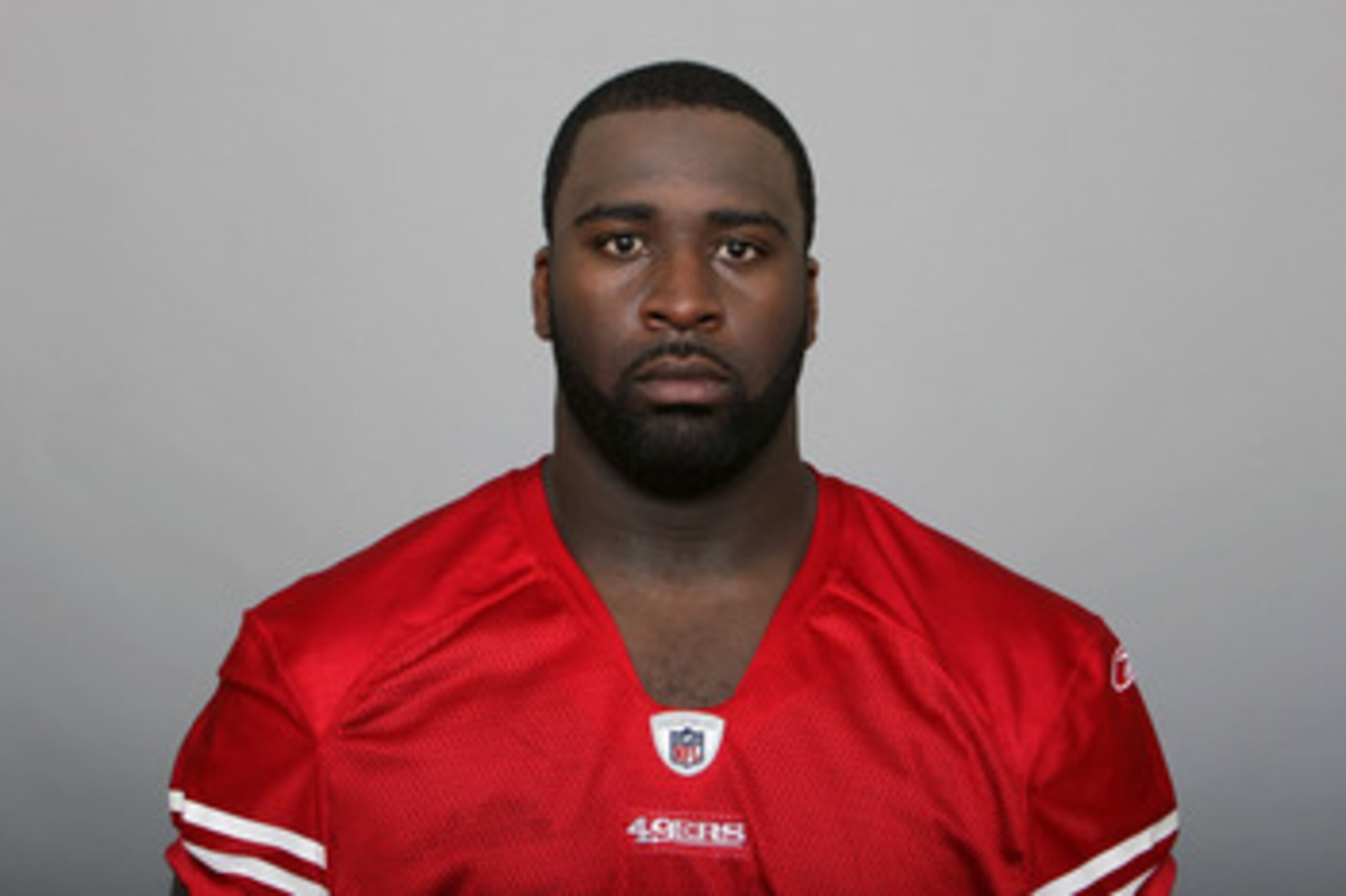 SAN FRANCISCO, CA - CIRCA 2010: In this handout image provided by the NFL, Aubrayo Franklin of the San Francisco 49ers poses for his NFL headshot circa 2010 in San Francisco, California. (Photo by NFL via Getty Images)