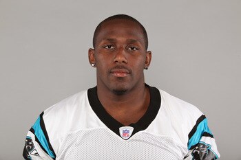 CHARLOTTE, NC - CIRCA 2010: In this handout image provided by the NFL, Thomas Davis of the Carolina Panthers poses for his 2010 NFL headshot  circa 2010 in Charlotte, North Carolina. (Photo by NFL via Getty Images)