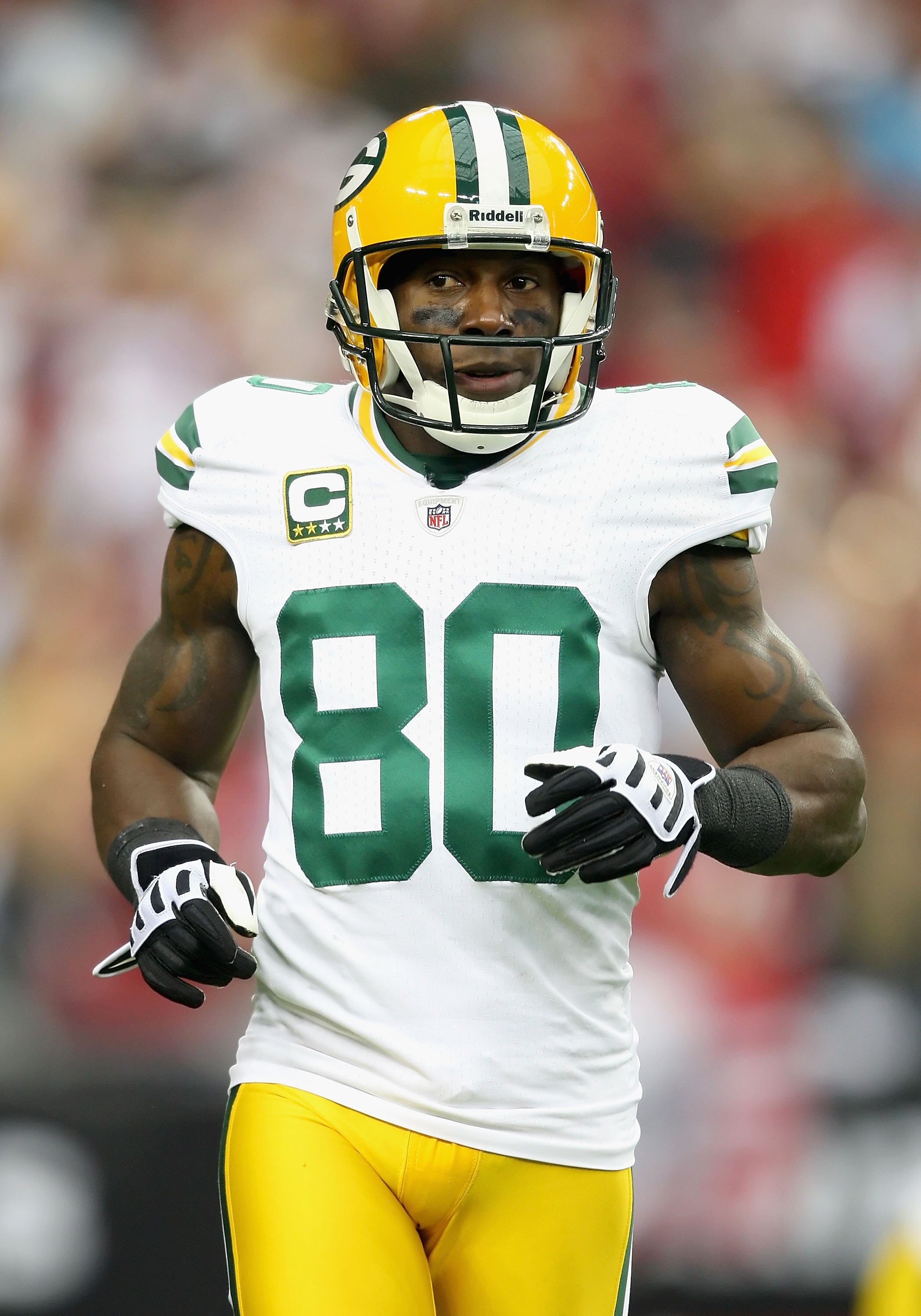 GLENDALE, AZ - JANUARY 10:  Wide receiver Donald Driver #80 of the Green Bay Packers during the 2010 NFC wild-card playoff game against the Arizona Cardinals at the Universtity of Phoenix Stadium on January 10, 2010 in Glendale, Arizona.  The Cardinals de
