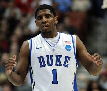 ANAHEIM, CA - MARCH 24:  Kyrie Irving #1 of the Duke Blue Devils looks on against the Arizona Wildcats during the west regional semifinal of the 2011 NCAA men's basketball tournament at the Honda Center on March 24, 2011 in Anaheim, California.  (Photo by