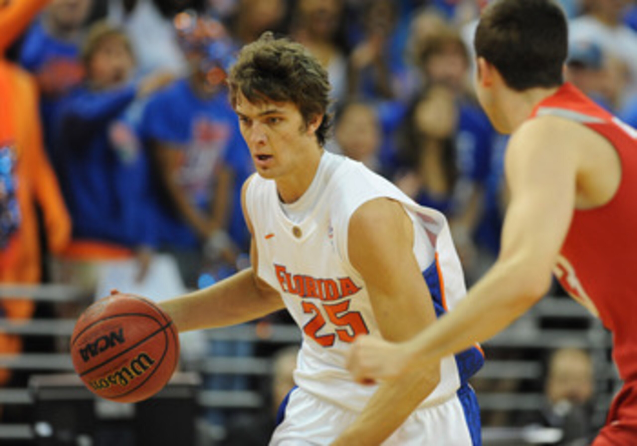 GAINESVILLE, FL - NOVEMBER 16: Forward Chandler Parsons #25  of the Florida Gators plays against the Ohio State Buckeyes November 16, 2010 at the Stephen C. O'Connell Center in Gainesville, Florida.  (Photo by Al Messerschmidt/Getty Images)