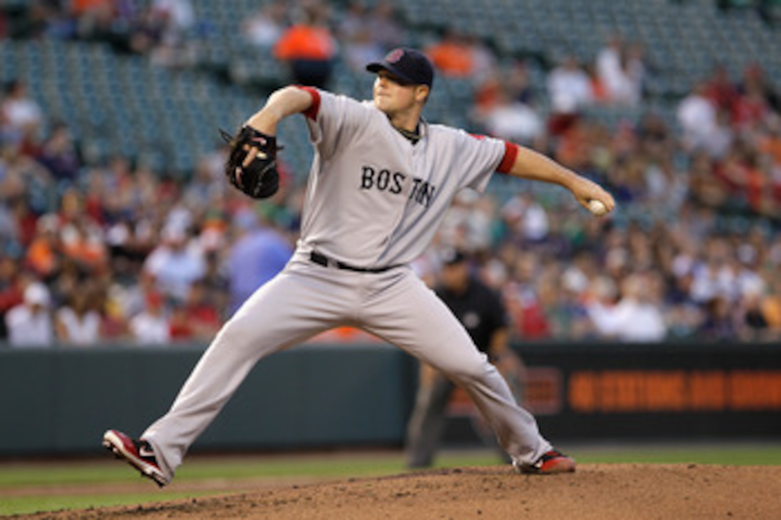 BALTIMORE, MD - APRIL 28:  Starting pitcher Jon Lester #31 of the Boston Red Sox delivers to a Baltimore Orioles batter at Oriole Park at Camden Yards on April 28, 2011 in Baltimore, Maryland.  (Photo by Rob Carr/Getty Images)