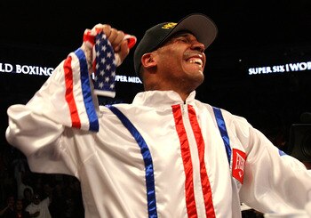 OAKLAND, CA - NOVEMBER 21:  Andre Ward celebrates after defeating Mikkel Kessler of Denmark during their WBA Super Middleweight Championship Bout at the Oakland-Alameda County Coliseum on November 21, 2009 in Oakland, California.  (Photo by Jed Jacobsohn/