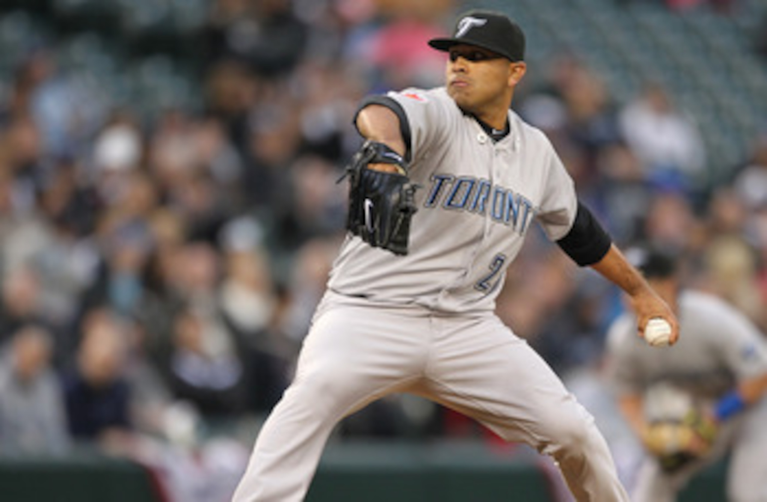 SEATTLE, WA - APRIL 12:  Starting pitcher Ricky Romero #24 of the Toronto Blue Jays pitches against the Seattle Mariners at Safeco Field on April 12, 2011 in Seattle, Washington. (Photo by Otto Greule Jr/Getty Images)