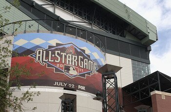 PHOENIX, AZ - APRIL 08:  General view outside of Chase Field before the Major League Baseball home opening game between the Cincinnati Reds and the Arizona Diamondbacks on April 8, 2011 in Phoenix, Arizona. The Diamondbacks defeated the Reds 13-2.  (Photo