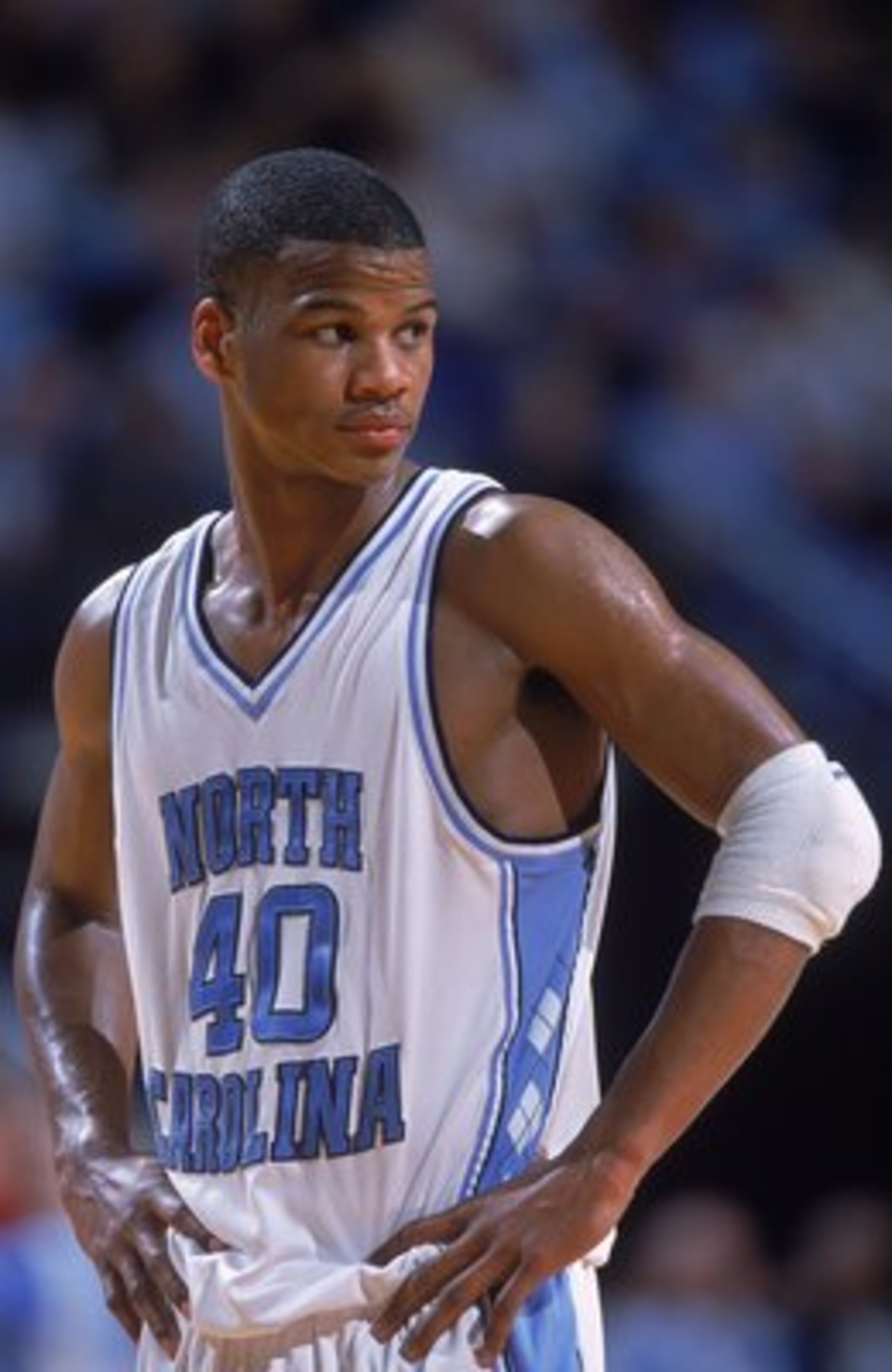 28 Feb 2001:  Joseph Forte #40 of the North Carolina Tar Heels looks on during the game against the North Carolina State Wolfpack at the Dean E. Smith Center in Chapel Hill, North Carolina. The Tar Heels defeated the Wolfpack 76-63.Mandatory Credit: Craig