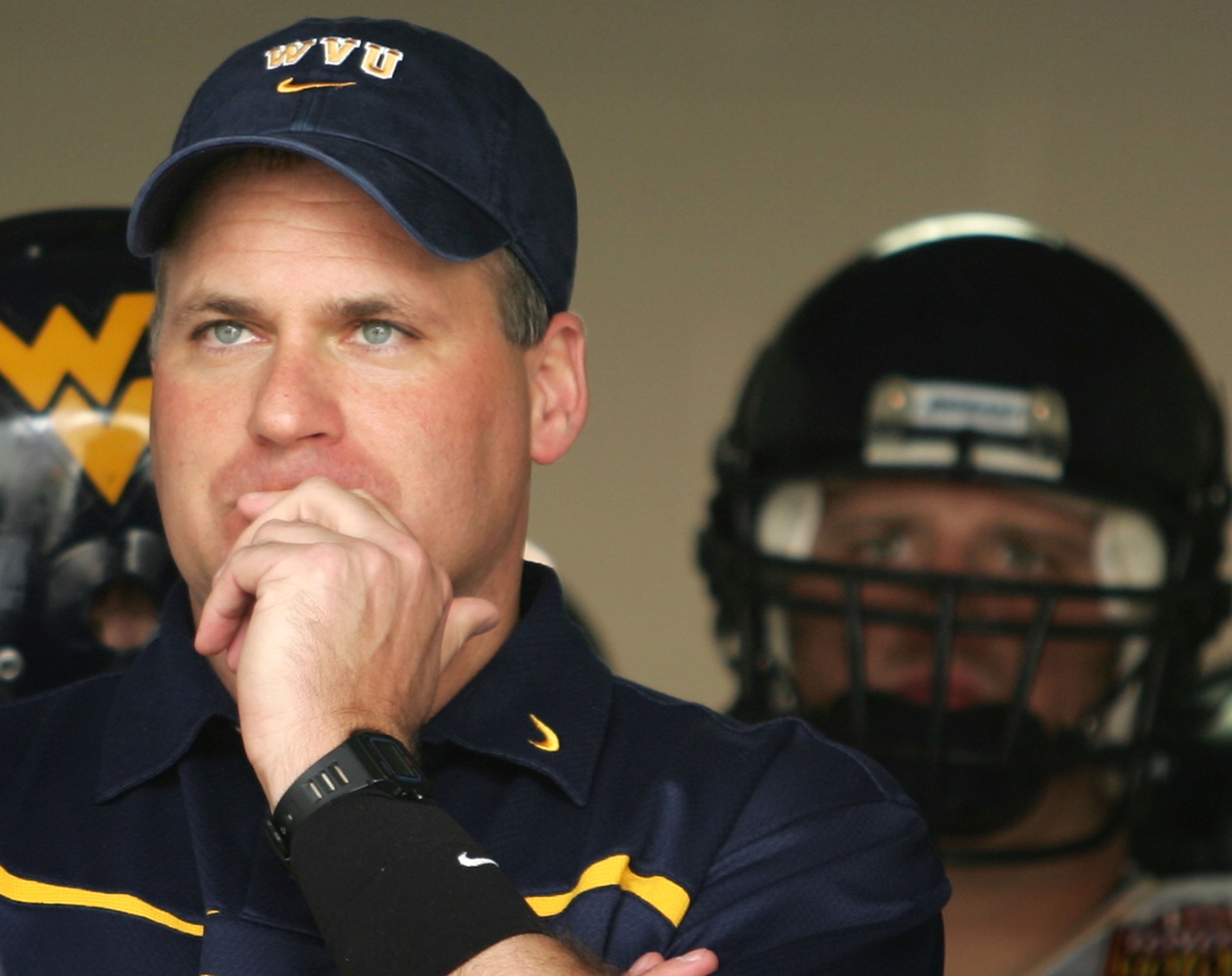 JACKSONVILLE, FL - JANUARY 01:  Head coach Rich Rodriguez of the West Virginia Mountaineers waits to take the field prior to taking on the Georgia Tech Yellow Jackets in the Toyota Gator Bowl at Alltel Stadium January 1, 2007 in Jacksonville, Florida.  (P