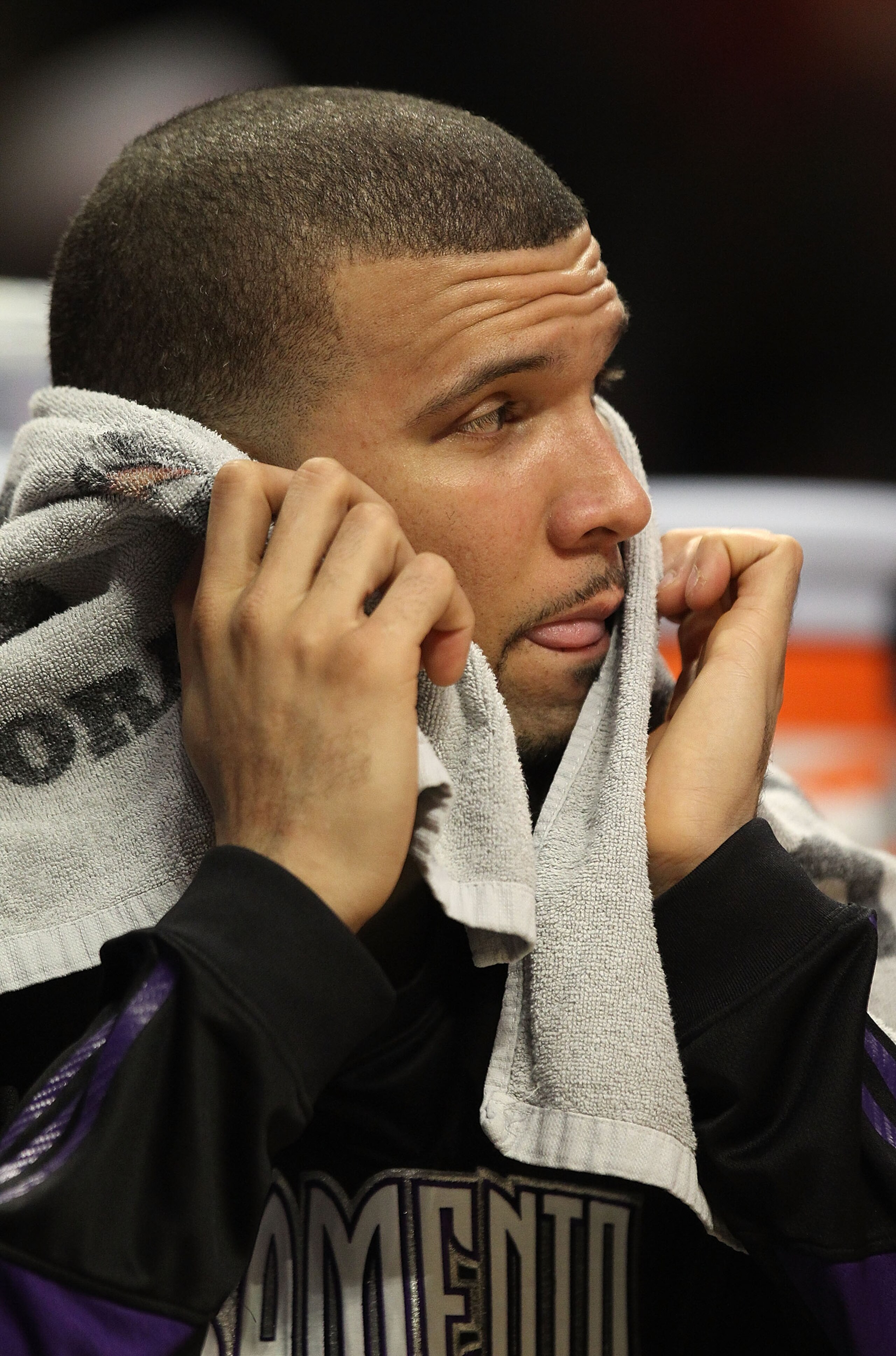 CHICAGO, IL - MARCH 21: Francisco Garcia #32 of the Sacramento Kings sits on the bench near the end of a game against the Chicago Bulls at the United Center on March 21, 2011 in Chicago, Illinois. The Bulls defeated the Kings 132-92. NOTE TO USER: User ex