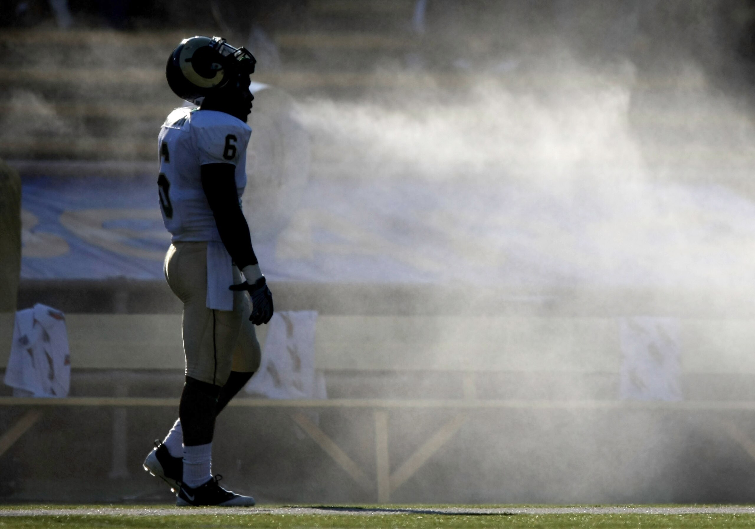 BERKELEY, CA - SEPTEMBER 27: Mychal Sisson #6 of the Colorado State Rams looks on in the second half against the California Golden Bears during an NCAA football game on September 27, 2008 at Memorial Stadium in Berkeley, California. (Photo by Jed Jacobso BERKELEY, CA - SEPTEMBER 27: Mychal Sisson #6 of the Colorado State Rams looks on in the second half against the California Golden Bears during an NCAA football game on September 27, 2008 at Memorial Stadium in Berkeley, California. (Photo by Jed Jacobso