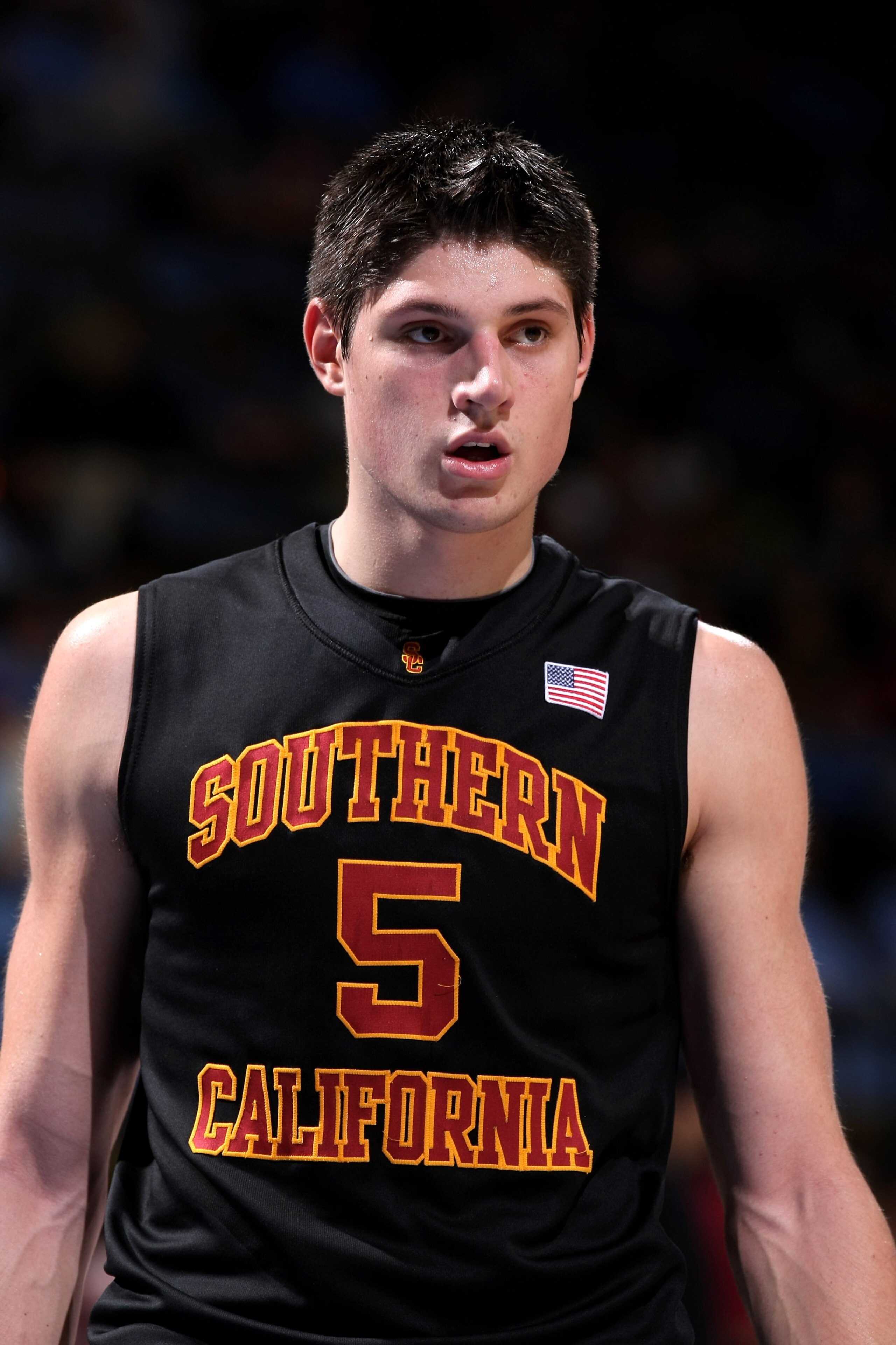 WESTWOOD, CA - JANUARY 16: Nikola Vucevic #5 of the USC Trojans on the court in the game against the UCLA Bruins on January 16, 2010 at Pauley Pavillion in Westwood, California. USC won 67-46. (Photo by Stephen Dunn/Getty Images) WESTWOOD, CA - JANUARY 16: Nikola Vucevic #5 of the USC Trojans on the court in the game against the UCLA Bruins on January 16, 2010 at Pauley Pavillion in Westwood, California. USC won 67-46. (Photo by Stephen Dunn/Getty Images)