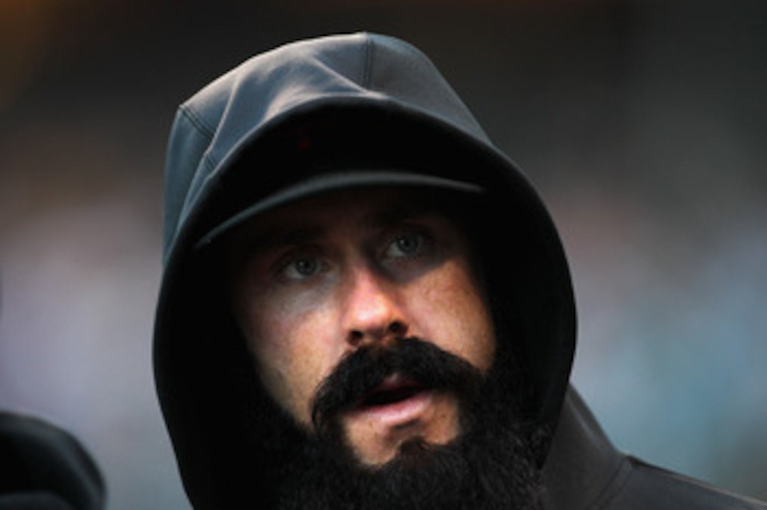 SAN FRANCISCO, CA - MAY 11:  Brian Wilson #38 of the San Francisco Giants stands in the dugout before their game against the Arizona Diamondbacks at AT&T Park on May 11, 2011 in San Francisco, California.  (Photo by Ezra Shaw/Getty Images)