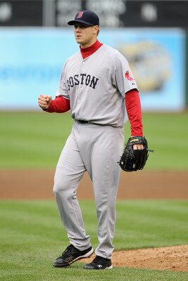 OAKLAND, CA - APRIL 20:  Jonathan Papelbon #58 of the Boston Red Sox reacts after they beat the Oakland Athletics at Oakland-Alameda County Coliseum on April 20, 2011 in Oakland, California.  (Photo by Ezra Shaw/Getty Images)