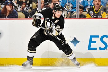 PITTSBURGH, PA - MARCH 13:  Matt Cooke #24 of the Pittsburgh Penguins skates against the Edmonton Oilers on March 13, 2011 at CONSOL Energy Center in Pittsburgh, Pennsylvania.  (Photo by Jamie Sabau/Getty Images)