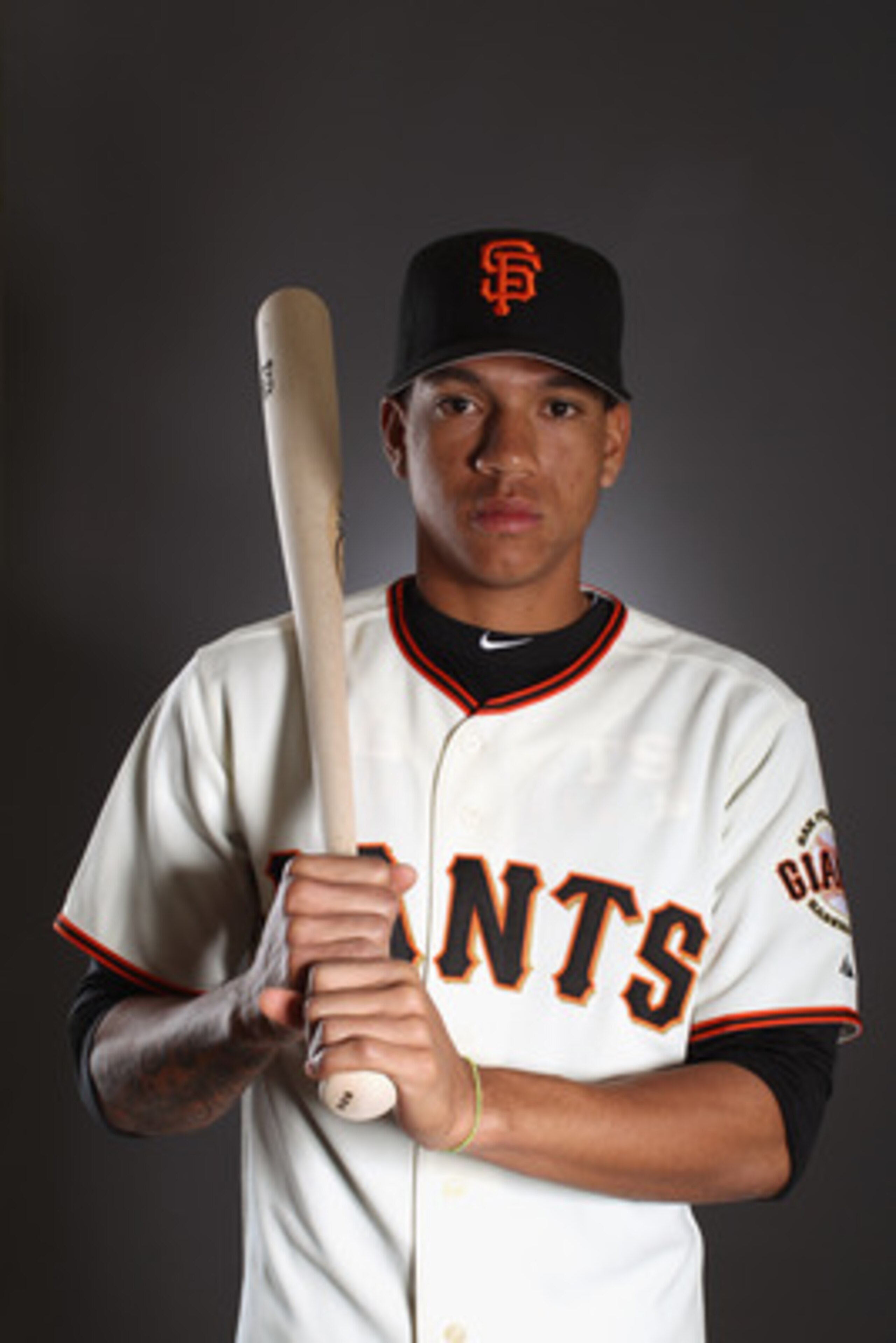 SCOTTSDALE, AZ - FEBRUARY 23:  Ehire Adrianza #78 of the San Francisco Giants poses for a portrait during media photo day at Scottsdale Stadium on February 23, 2011 in Scottsdale, Arizona.  (Photo by Ezra Shaw/Getty Images)