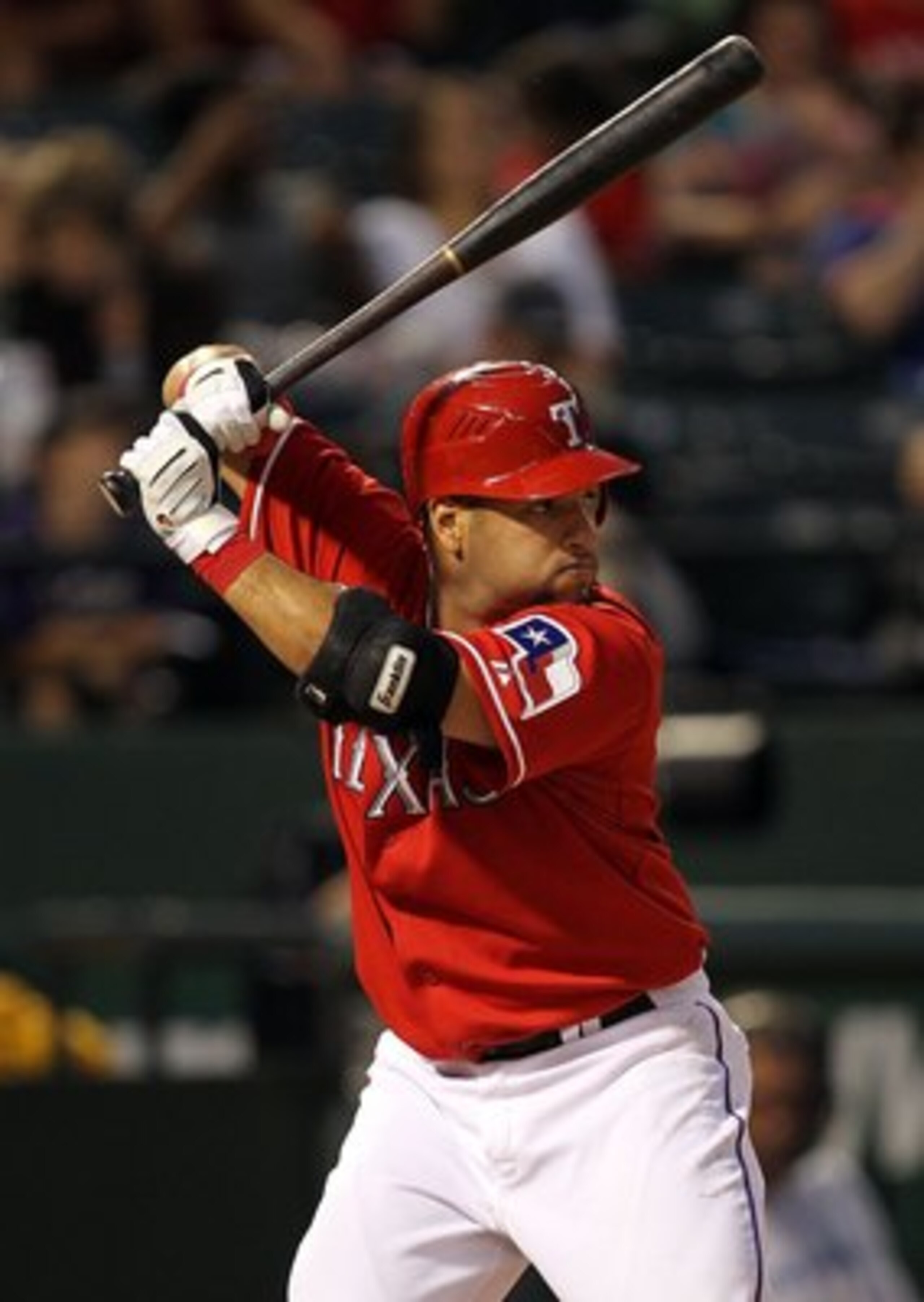 ARLINGTON, TX - MAY 17:  Catcher Max Ramirez #51 of the Texas Rangers on May 17, 2010 at Rangers Ballpark in Arlington, Texas.  (Photo by Ronald Martinez/Getty Images)