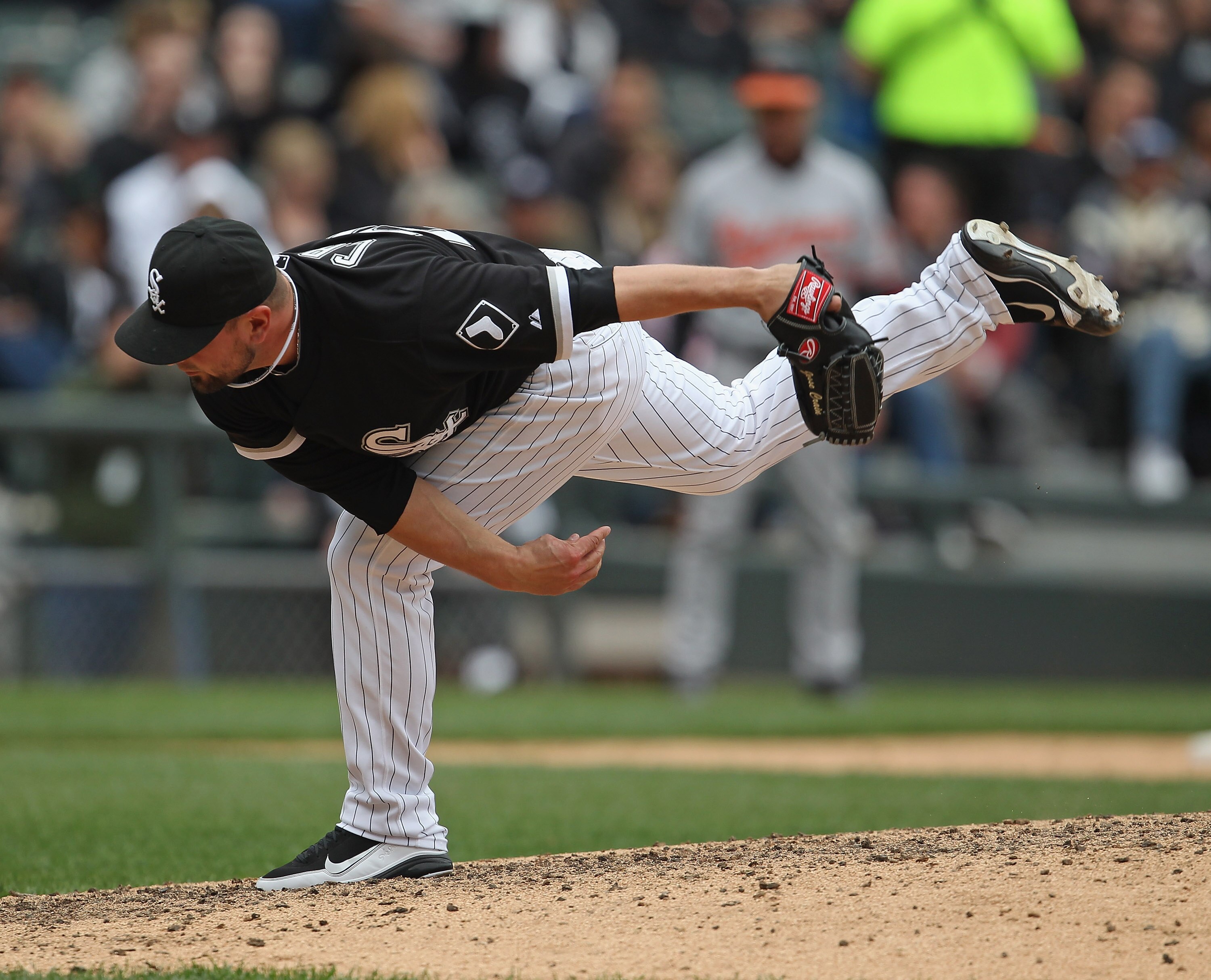 CHICAGO, IL - MAY 01: Jesse Crain #26 of the Chicago White Sox pitches against the Baltimore Orioles at U.S. Cellular Field on May 1, 2011 in Chicago, Illinois. The Orioles defeated the White Sox 6-4. (Photo by Jonathan Daniel/Getty Images)