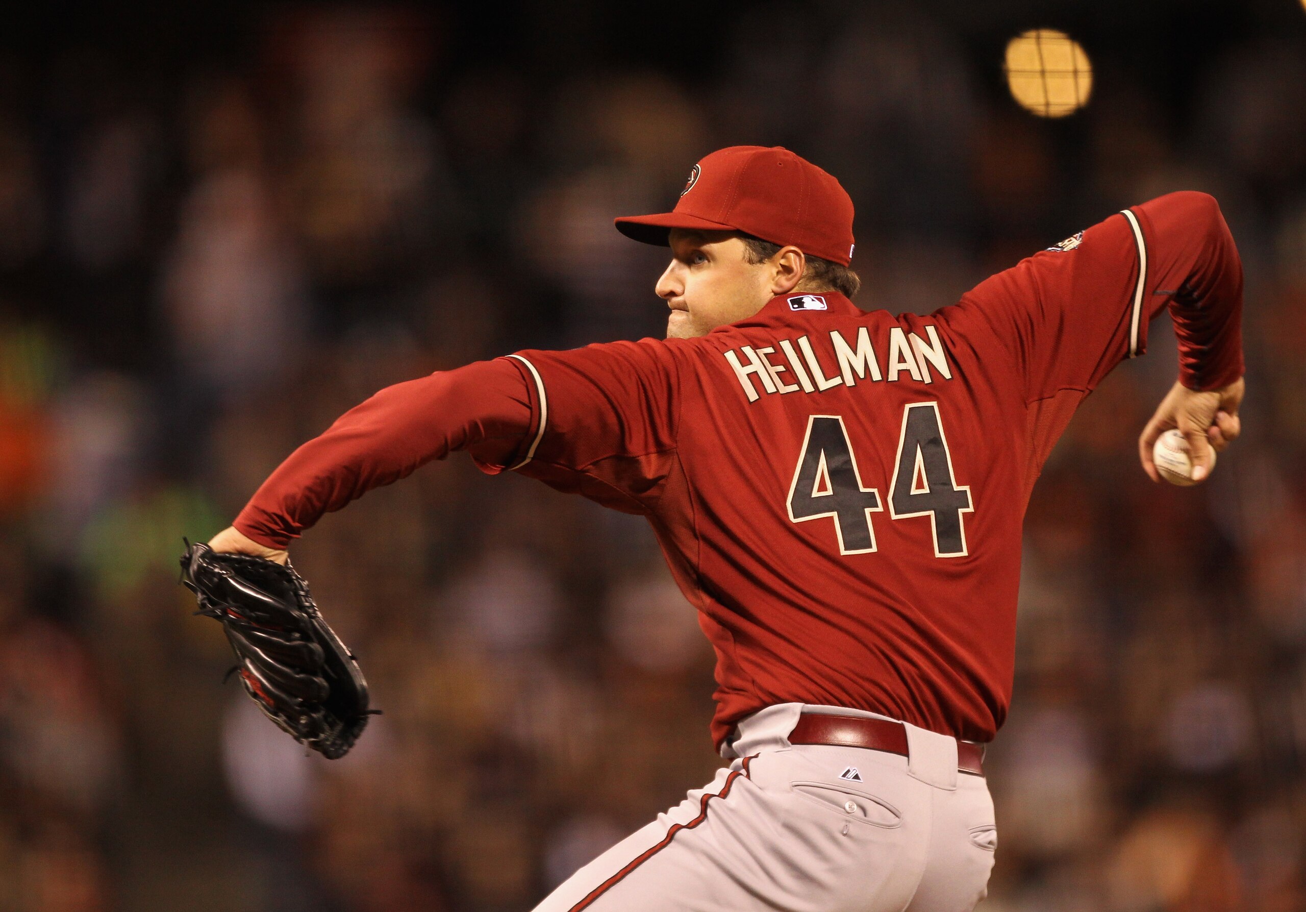 SAN FRANCISCO, CA - MAY 11:  Aaron Heilman #44 of the Arizona Diamondbacks in action against the San Francisco Giants at AT&T Park on May 11, 2011 in San Francisco, California.  (Photo by Ezra Shaw/Getty Images)