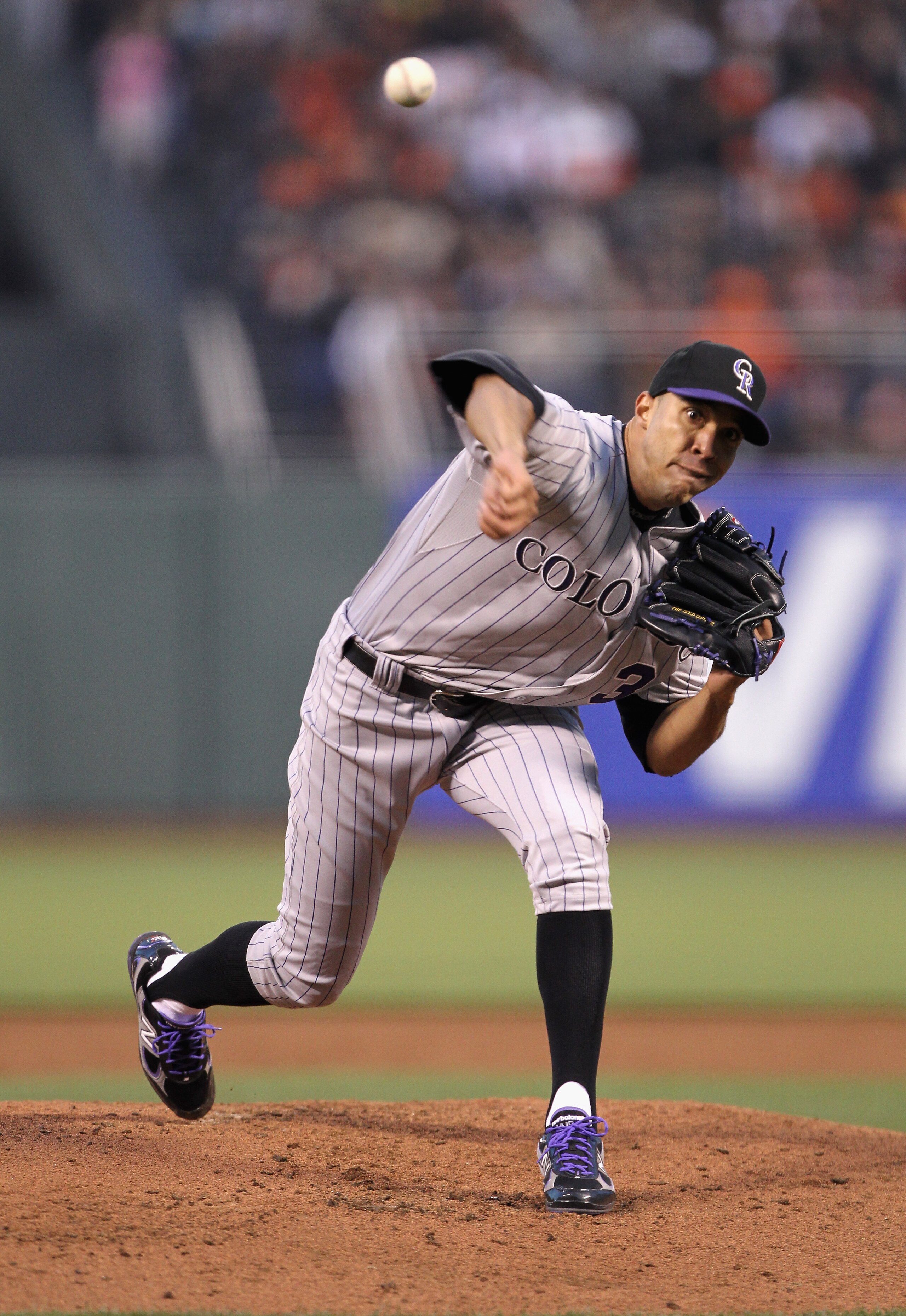 SAN FRANCISCO, CA - MAY 06: Ubaldo Jimenez #38 of the Colorado Rockies in action against the San Francisco Giants at AT&T Park on May 6, 2011 in San Francisco, California. (Photo by Ezra Shaw/Getty Images) SAN FRANCISCO, CA - MAY 06: Ubaldo Jimenez #38 of the Colorado Rockies in action against the San Francisco Giants at AT&T Park on May 6, 2011 in San Francisco, California. (Photo by Ezra Shaw/Getty Images)