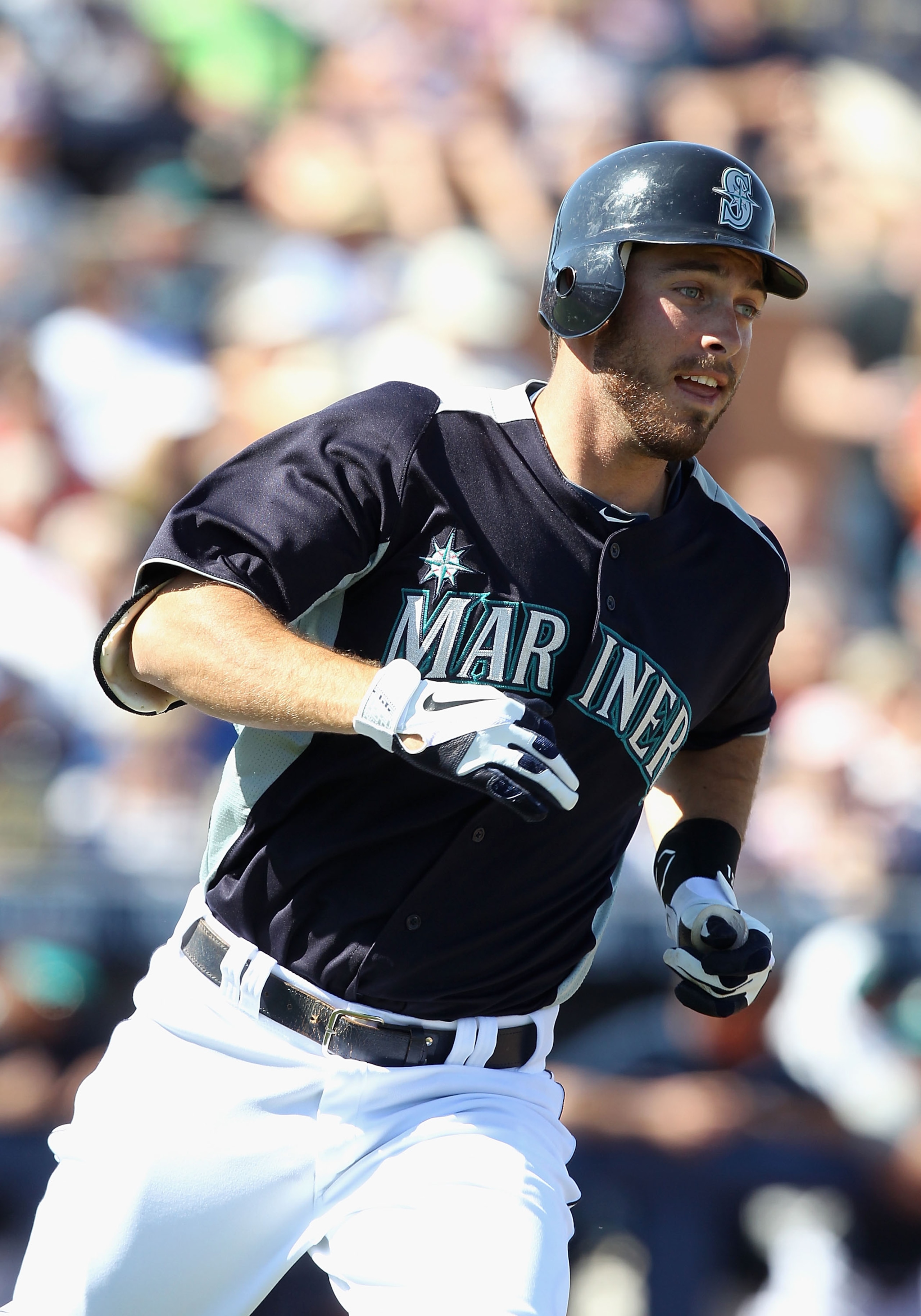 PEORIA, AZ - MARCH 04: Dustin Ackley #13 of the Seattle Mariners runs to first base during the spring training game against the Cincinnati Reds at Peoria Stadium on March 4, 2011 in Peoria, Arizona. (Photo by Christian Petersen/Getty Images) PEORIA, AZ - MARCH 04: Dustin Ackley #13 of the Seattle Mariners runs to first base during the spring training game against the Cincinnati Reds at Peoria Stadium on March 4, 2011 in Peoria, Arizona. (Photo by Christian Petersen/Getty Images)