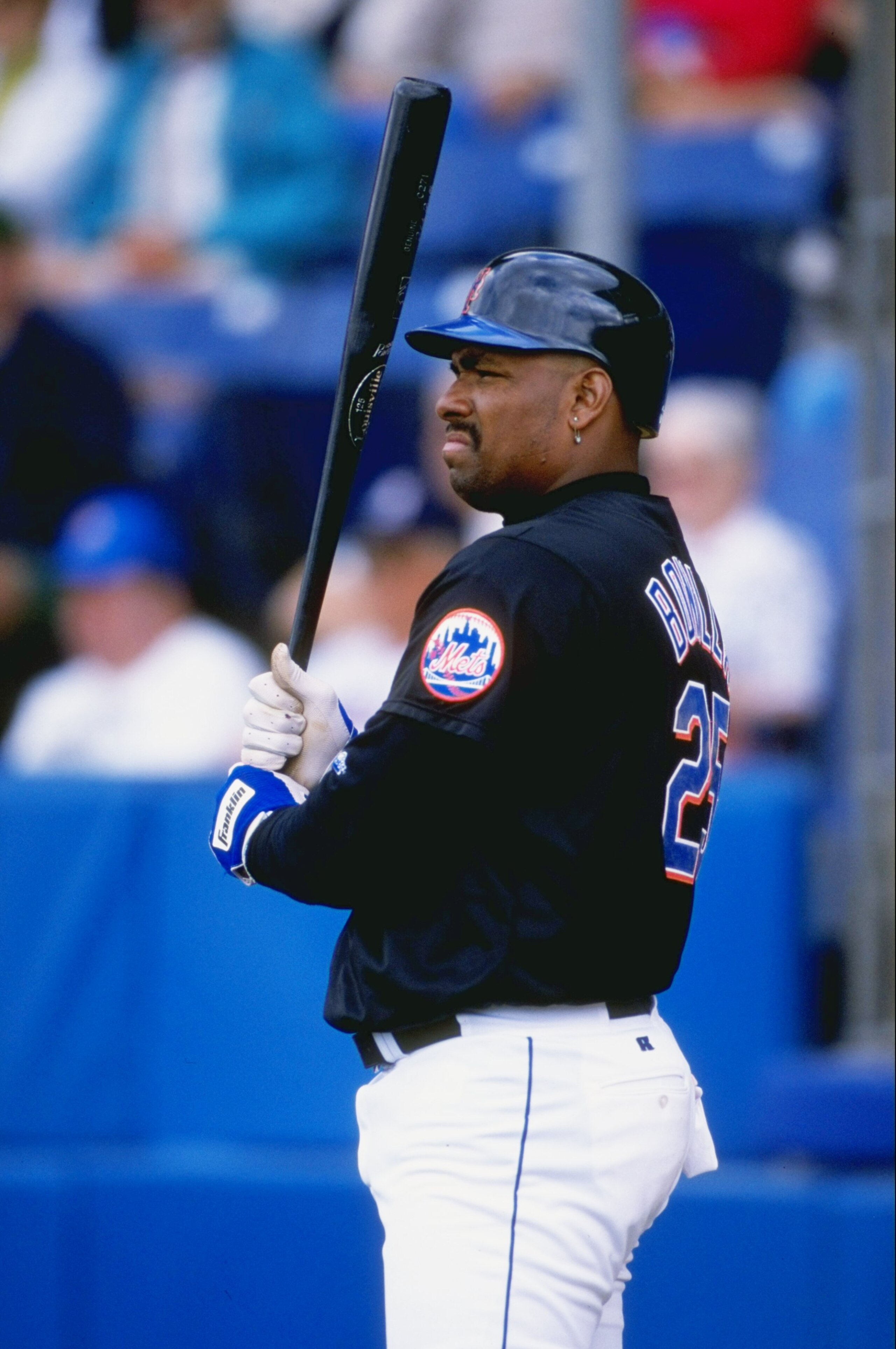 8 Mar 1999:  Outfielder Bobby Bonilla #25 of the New York Mets getting ready to bat during the Spring Training game against the Montreal Expos at the Thomas J. White Stadium in Port St. Lucie, Florida. The Mets defeated the Expos 2-1.