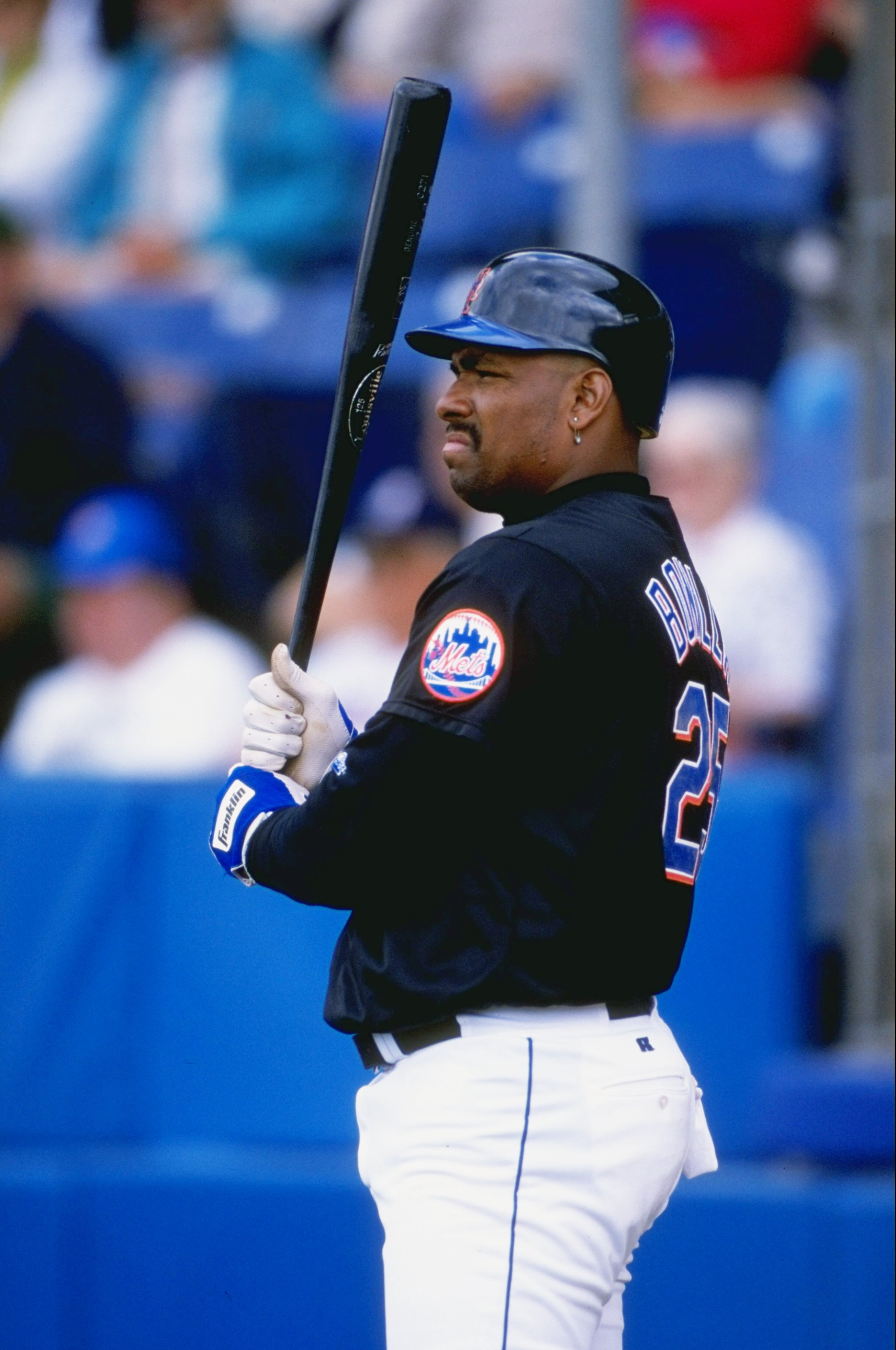 8 Mar 1999:  Outfielder Bobby Bonilla #25 of the New York Mets getting ready to bat during the Spring Training game against the Montreal Expos at the Thomas J. White Stadium in Port St. Lucie, Florida. The Mets defeated the Expos 2-1.