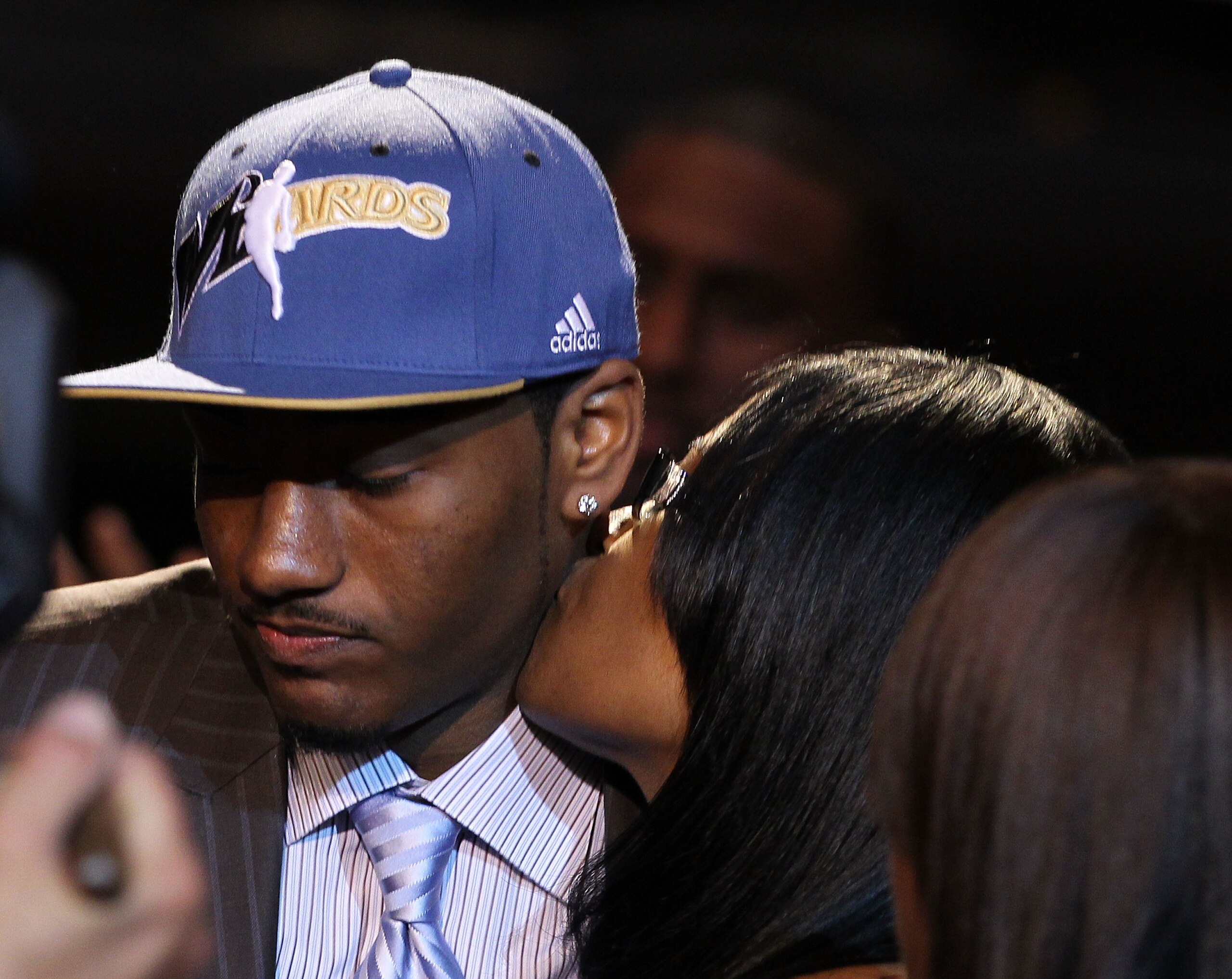 NEW YORK - JUNE 24:  John Wall of Kentucky is drafted with the first pick by the Washington Wizards at Madison Square Garden on June 24, 2010 in New York City.  NOTE TO USER: User expressly acknowledges and agrees that, by downloading and or using this ph