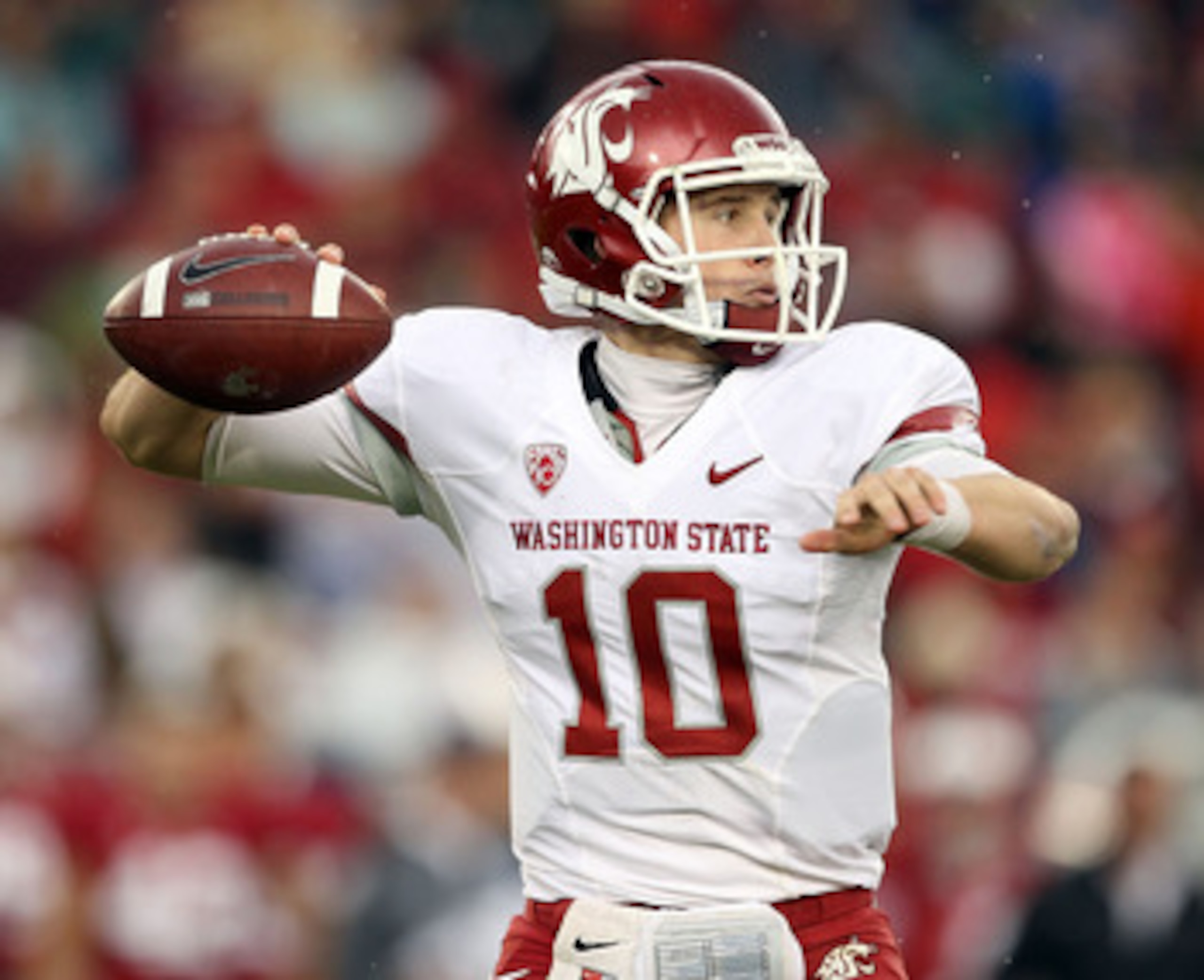 PALO ALTO, CA - OCTOBER 23: Jeff Tuel #10 of the Washington State Cougars passes the ball against the Stanford Cardinal at Stanford Stadium on October 23, 2010 in Palo Alto, California. (Photo by Ezra Shaw/Getty Images) PALO ALTO, CA - OCTOBER 23: Jeff Tuel #10 of the Washington State Cougars passes the ball against the Stanford Cardinal at Stanford Stadium on October 23, 2010 in Palo Alto, California. (Photo by Ezra Shaw/Getty Images)