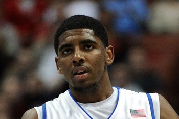ANAHEIM, CA - MARCH 24:  Kyrie Irving #1 of the Duke Blue Devils looks on against the Arizona Wildcats during the west regional semifinal of the 2011 NCAA men's basketball tournament at the Honda Center on March 24, 2011 in Anaheim, California.  (Photo by