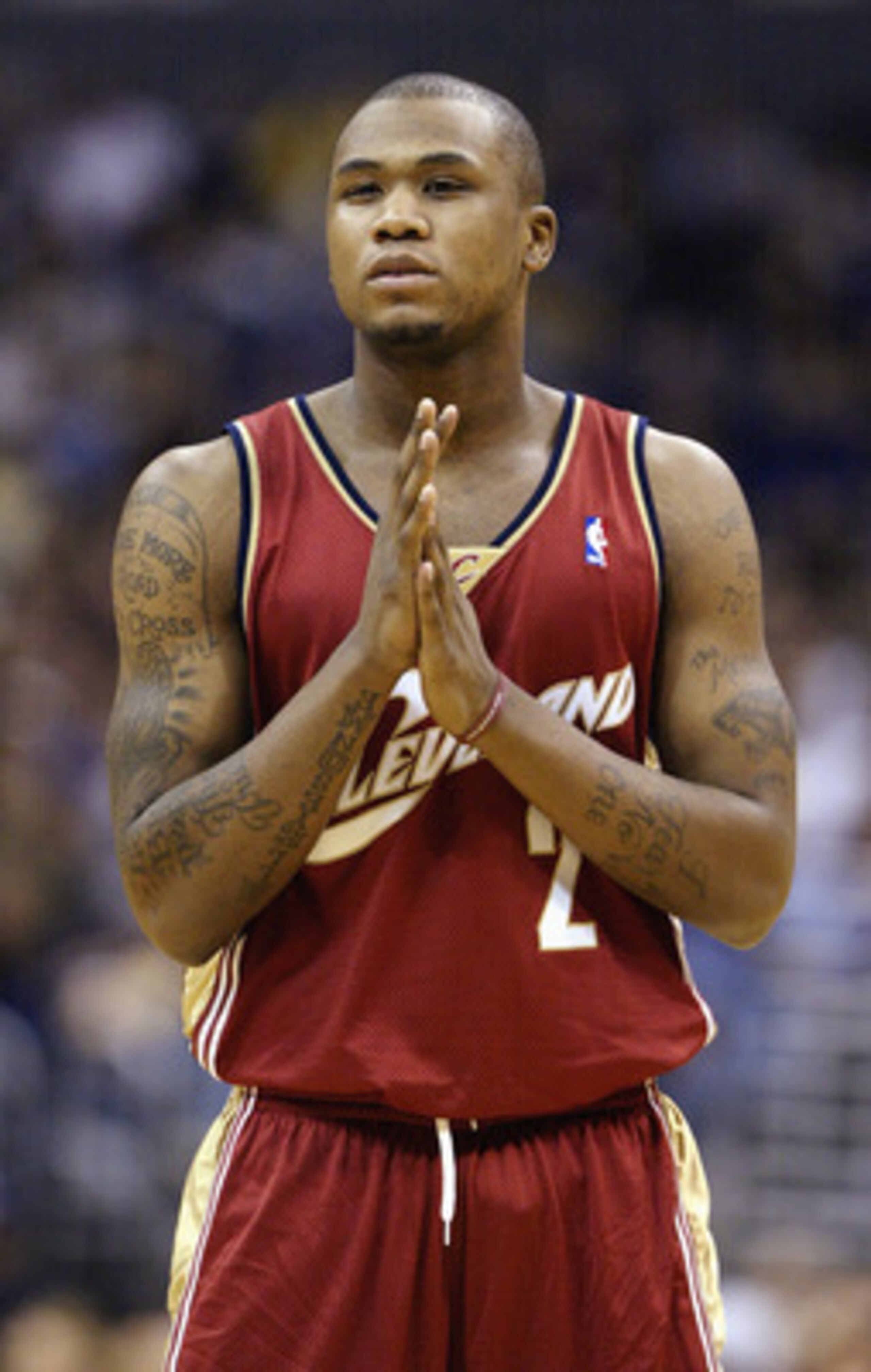 LOS ANGELES - JANUARY 12:  Dajuan Wagner #2 of the Cleveland Cavaliers looks on during the game against the Los Angeles Lakers on January 12, 2004 at Staples Center in Los Angeles, California.  The Lakers won 89-79.  NOTE TO USER: User expressly acknowled