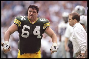 14 Jan 1996:  Defensive lineman John Jurkovic of the Green Bay Packers walks off the field after getting injured during a playoff game against the Dallas Cowboys at Texas Stadium in Irving, Texas.  The Cowboys won the game, 38-27. Mandatory Credit: Otto G