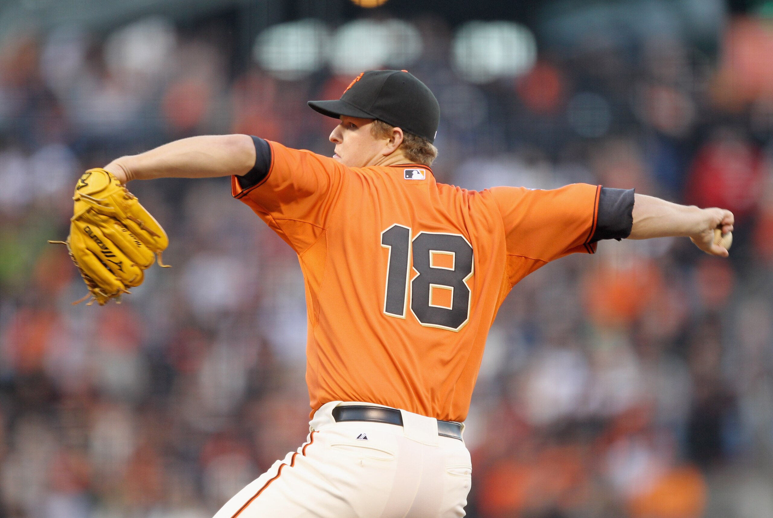 SAN FRANCISCO, CA - MAY 06:  Matt Cain #18 of the San Francisco Giants pitches against the Colorado Rockies at AT&T Park on May 6, 2011 in San Francisco, California.  (Photo by Ezra Shaw/Getty Images)