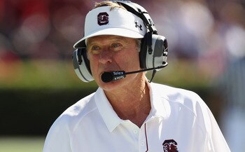 COLUMBIA, SC - OCTOBER 30: Head coach Steve Spurrier of the South Carolina Gamecocks watches on against the Tennessee Volunteers during their game at Williams-Brice Stadium on October 30, 2010 in Columbia, South Carolina. (Photo by Streeter Lecka/Getty COLUMBIA, SC - OCTOBER 30: Head coach Steve Spurrier of the South Carolina Gamecocks watches on against the Tennessee Volunteers during their game at Williams-Brice Stadium on October 30, 2010 in Columbia, South Carolina. (Photo by Streeter Lecka/Getty