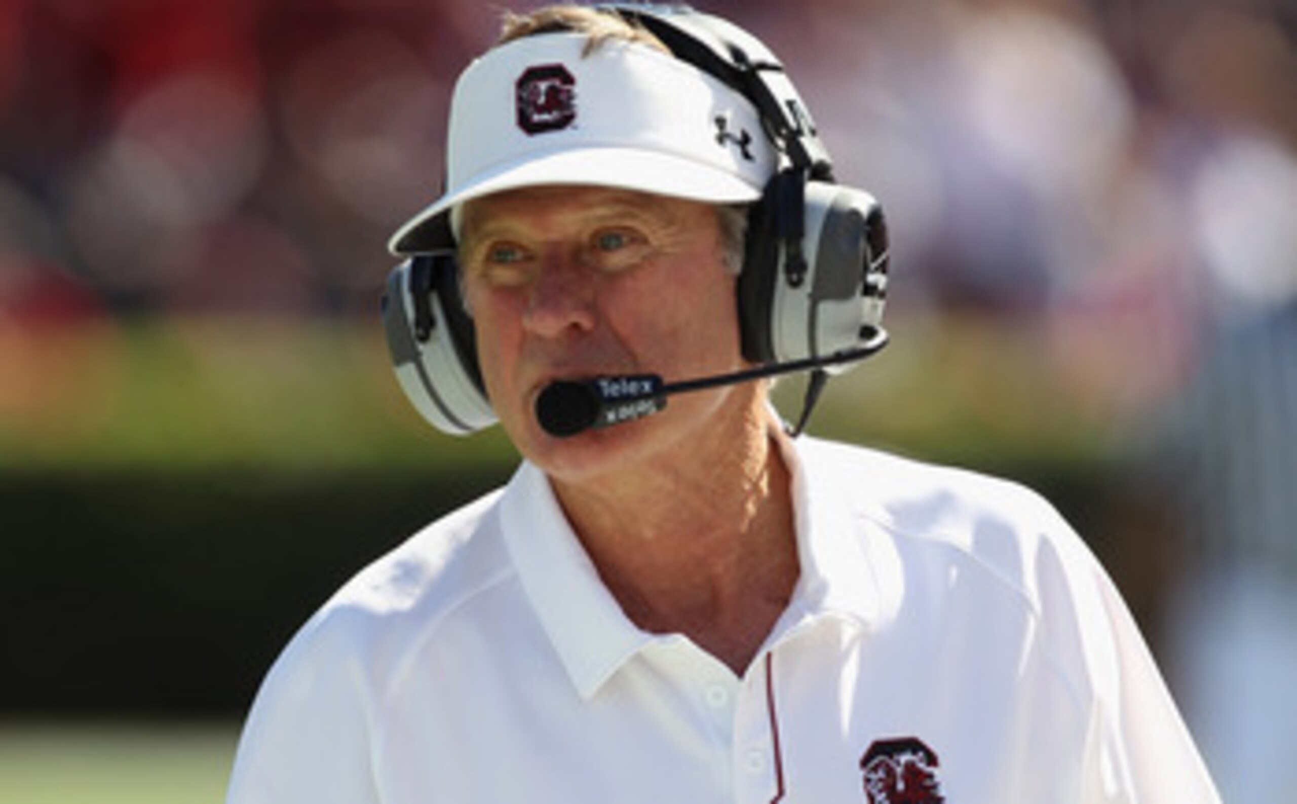 COLUMBIA, SC - OCTOBER 30:  Head coach Steve Spurrier of the South Carolina Gamecocks watches on against the Tennessee Volunteers during their game at Williams-Brice Stadium on October 30, 2010 in Columbia, South Carolina.  (Photo by Streeter Lecka/Getty 