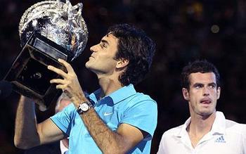 Federer may look happy here, but he hasn't hoisted a meaningful trophy in over a year.