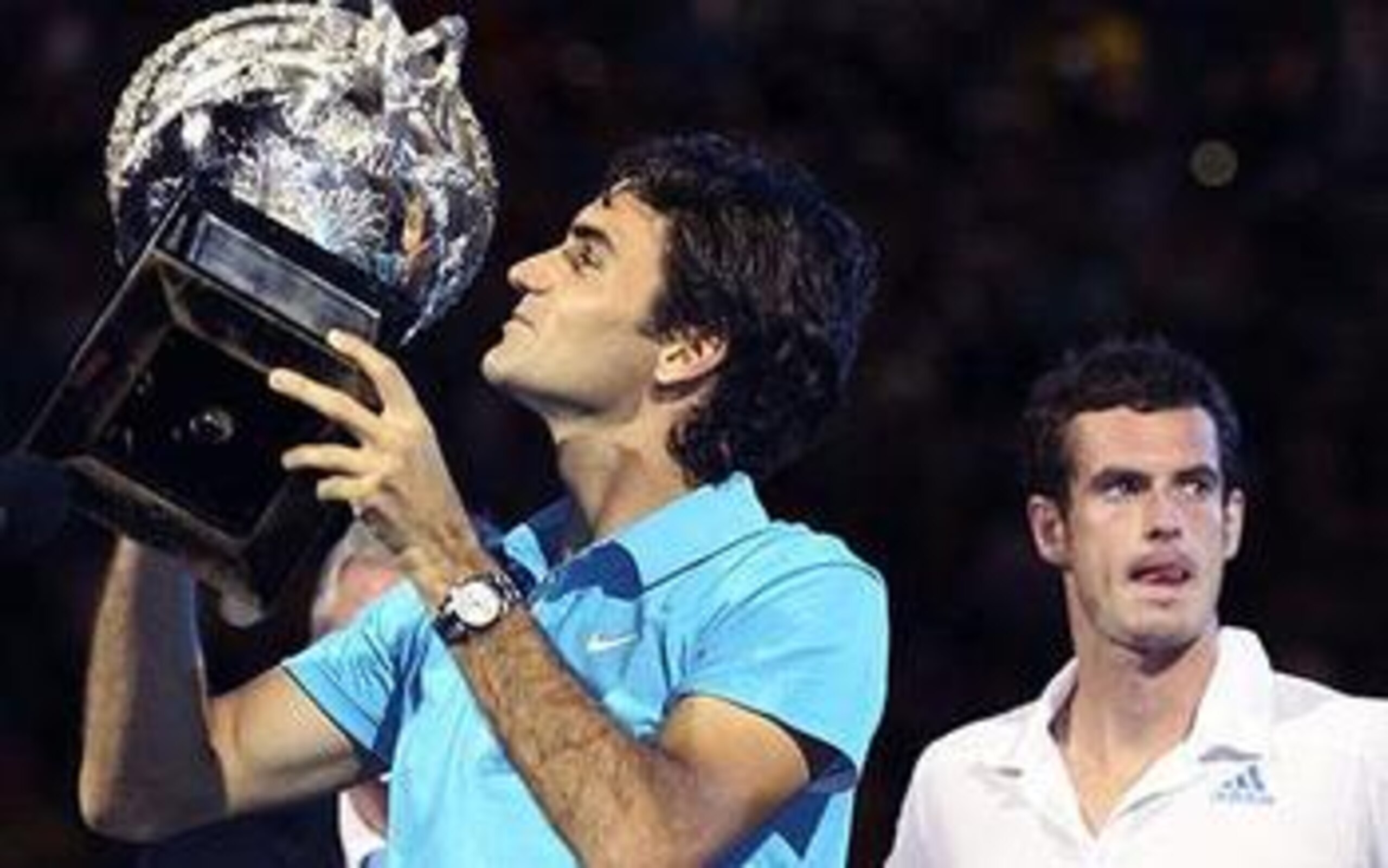 Federer may look happy here, but he hasn't hoisted a meaningful trophy in over a year.