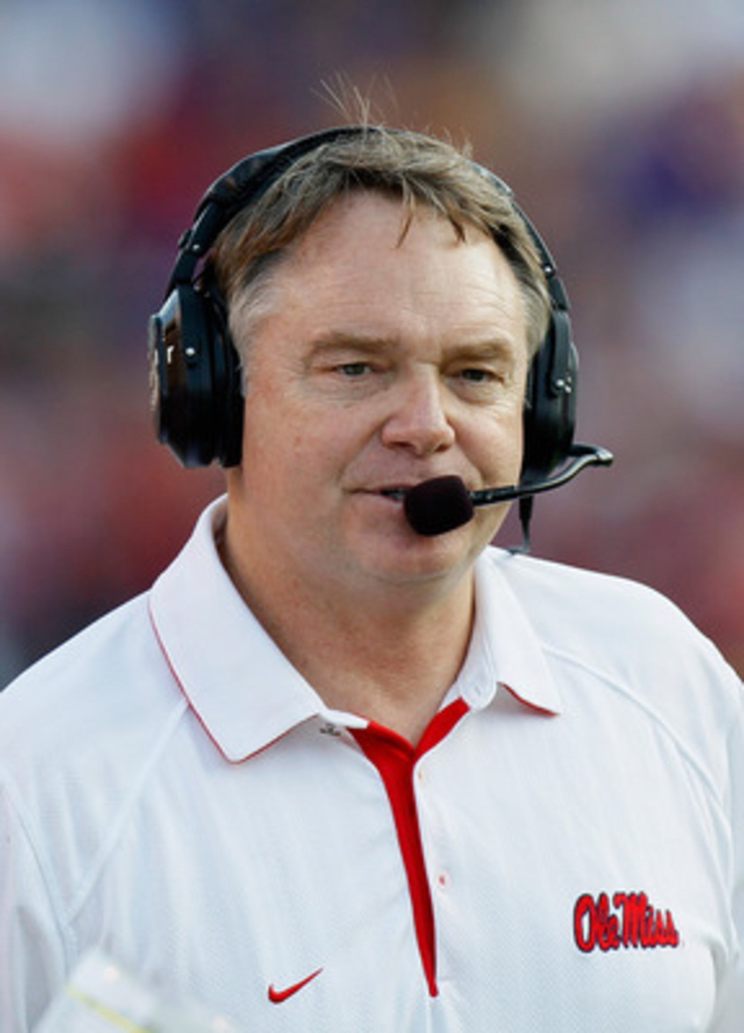BATON ROUGE, LA - NOVEMBER 20:  Head coach Houston Nutt of the Ole Miss Rebels against the Louisiana State University Tigers at Tiger Stadium on November 20, 2010 in Baton Rouge, Louisiana.  (Photo by Kevin C. Cox/Getty Images)