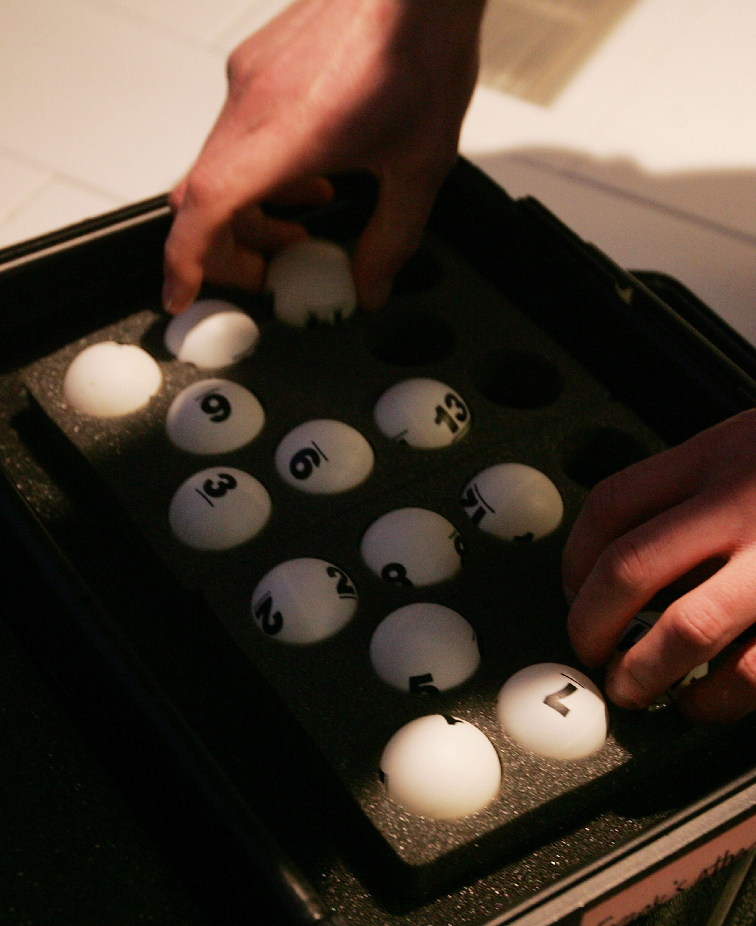 NEW YORK - APRIL 07: The balls are readied for placement in the lottery machine during the 2008 NHL Draft Drawing on April 7, 2008 at the National Hockey League headquarters in New York City.  (Photo by Bruce Bennett/Getty Images for the NHL)