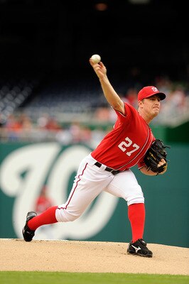 WASHINGTON, DC - MAY 01:  Jordan Zimmermann #27 of the Washington Nationals pitches against the San Francisco Giants at Nationals Park on May 1, 2011 in Washington, DC.  (Photo by Greg Fiume/Getty Images)