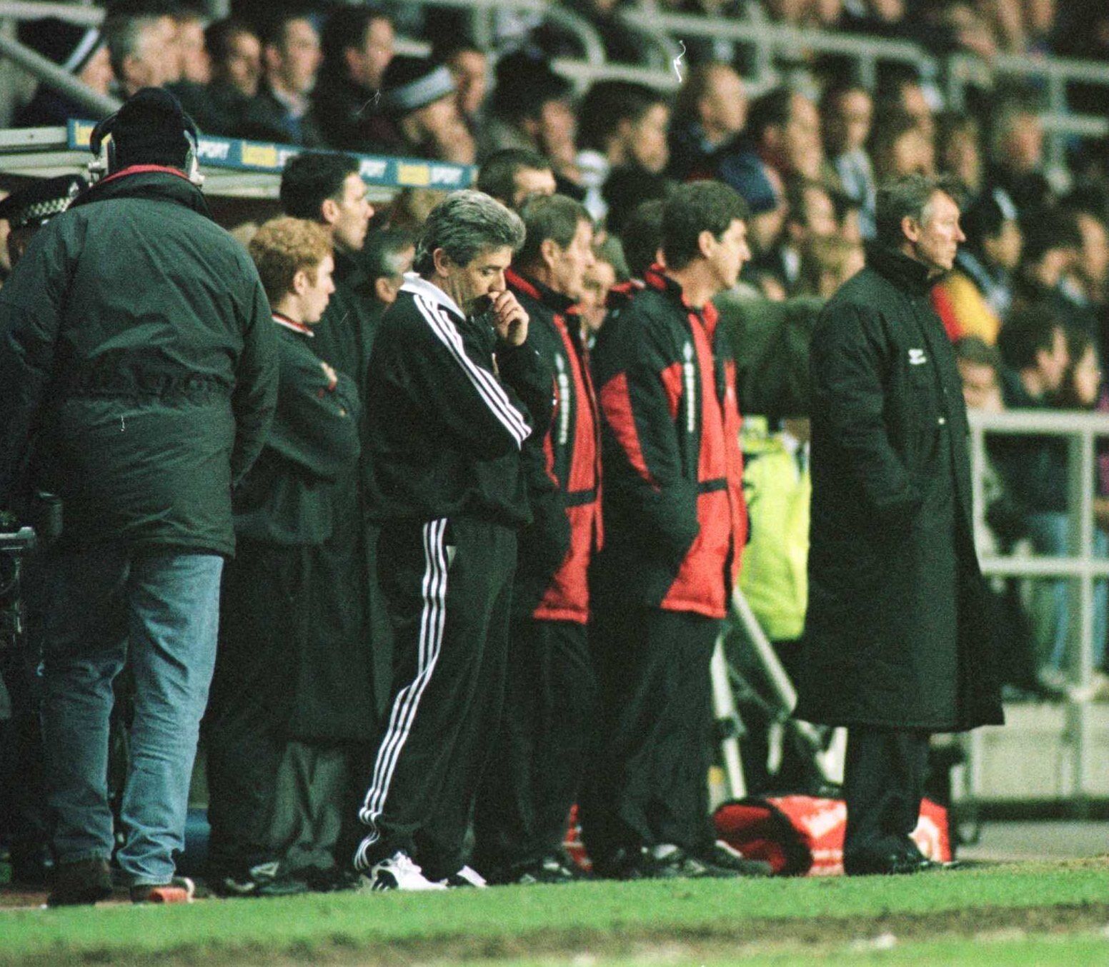 5 Mar 1996:  Newcastle manager Kevin Keegan in thoughtful mood during the Newcastle Utd v Manchester Utd FA Premiership match at S.James Park, Newcastle. Please Credit: Stu Forster/Allsport Mandatory Credit: Allsport UK/ALLSPORT