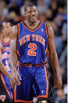 14 Nov 2000:  Larry Johnson #2# of the New York Knicks walks out on the court during the game against the Seattle SuperSonics at Key Arena in Seattle, Washington.  The SuperSonics defeated the Knicks 96-75.   NOTE TO USER: It is expressly understood that