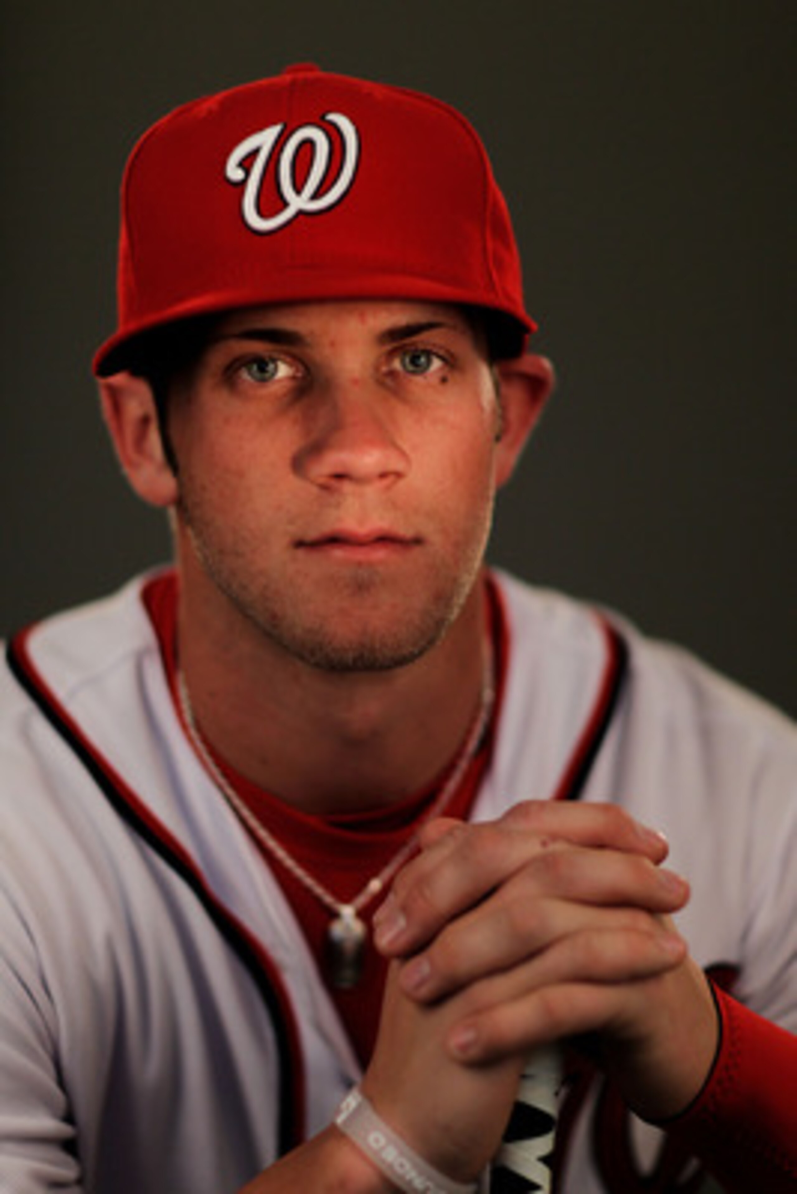 VIERA, FL - FEBRUARY 25:  Bryce Harper #34 of the Washington Nationals poses for a portrait during Spring Training Photo Day at Space Coast Stadium on February 25, 2011 in Viera, Florida.  (Photo by Al Bello/Getty Images)