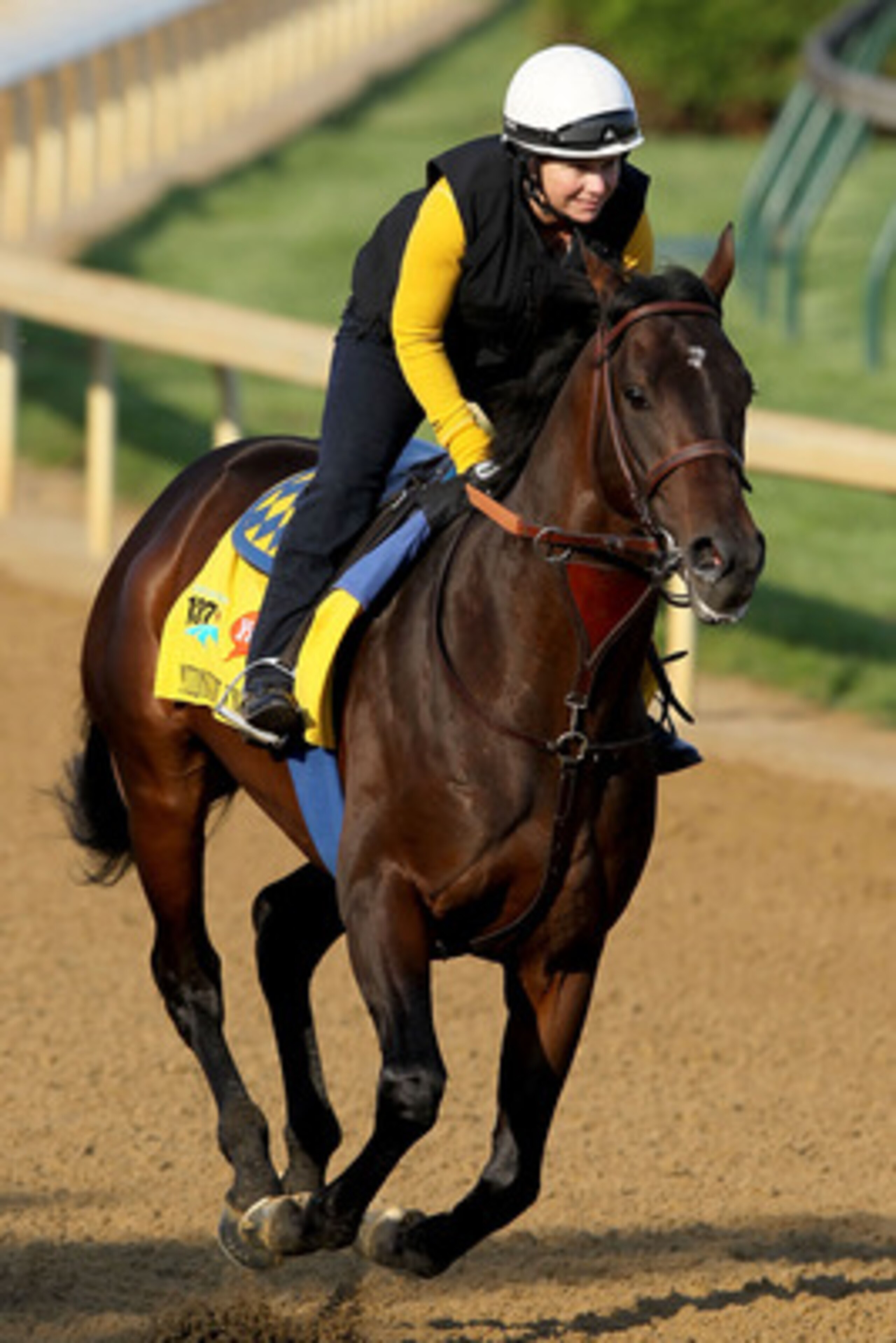 LOUISVILLE, KY - APRIL 30: Midnight Interlude runs during the morning exercise session in preparation for the 137th Kentucky Derby at Churchill Downs on April 30, 2011 in Louisville, Kentucky. (Photo by Matthew Stockman/Getty Images) LOUISVILLE, KY - APRIL 30: Midnight Interlude runs during the morning exercise session in preparation for the 137th Kentucky Derby at Churchill Downs on April 30, 2011 in Louisville, Kentucky. (Photo by Matthew Stockman/Getty Images)