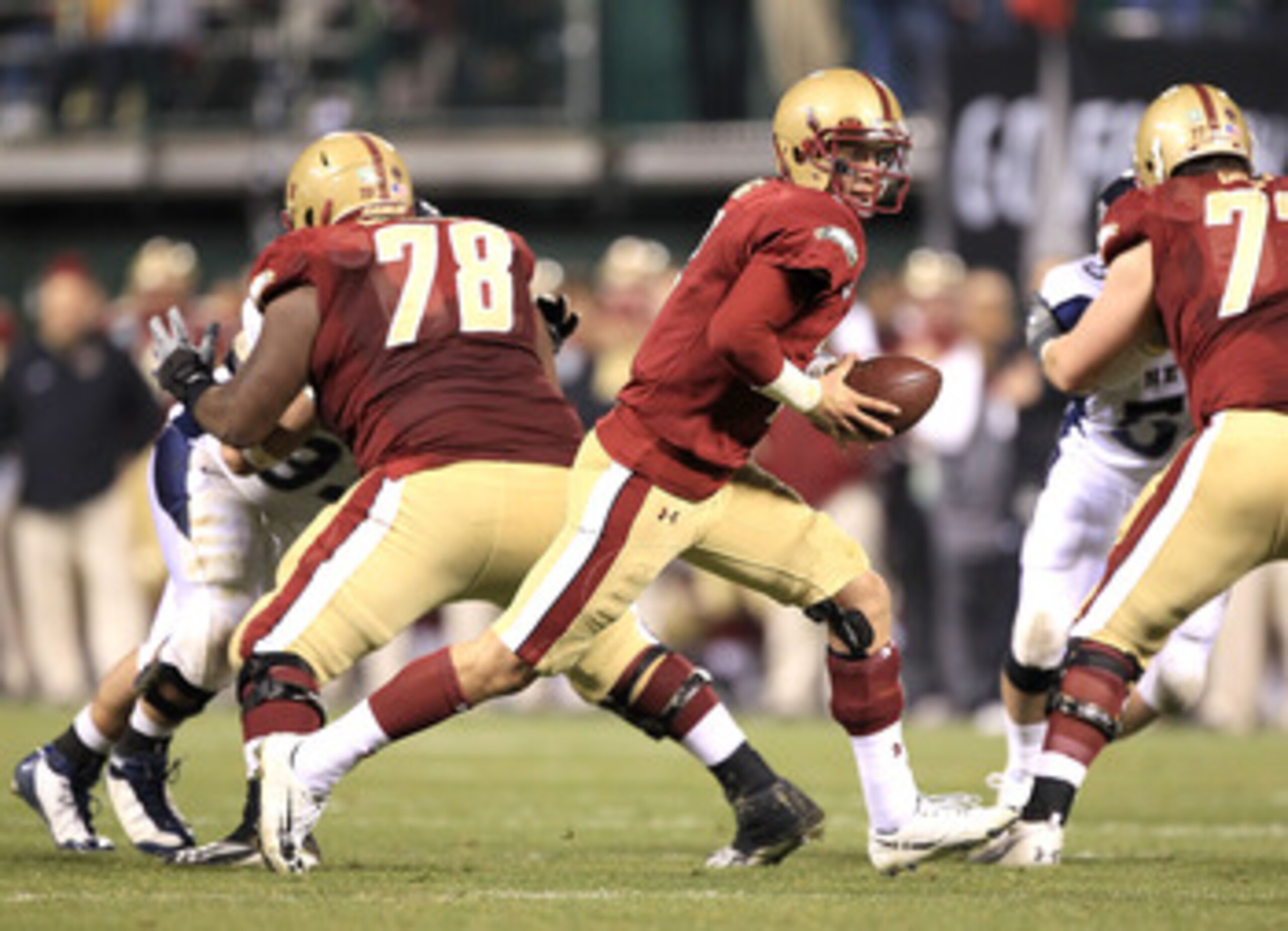 SAN FRANCISCO, CA - JANUARY 09:  Chase Rettig #7 of Boston College in action against the Nevada Wolf Pack in the Kraft Fight Hunger Bowl at AT&T Park on January 9, 2011 in San Francisco, California.  (Photo by Ezra Shaw/Getty Images)
