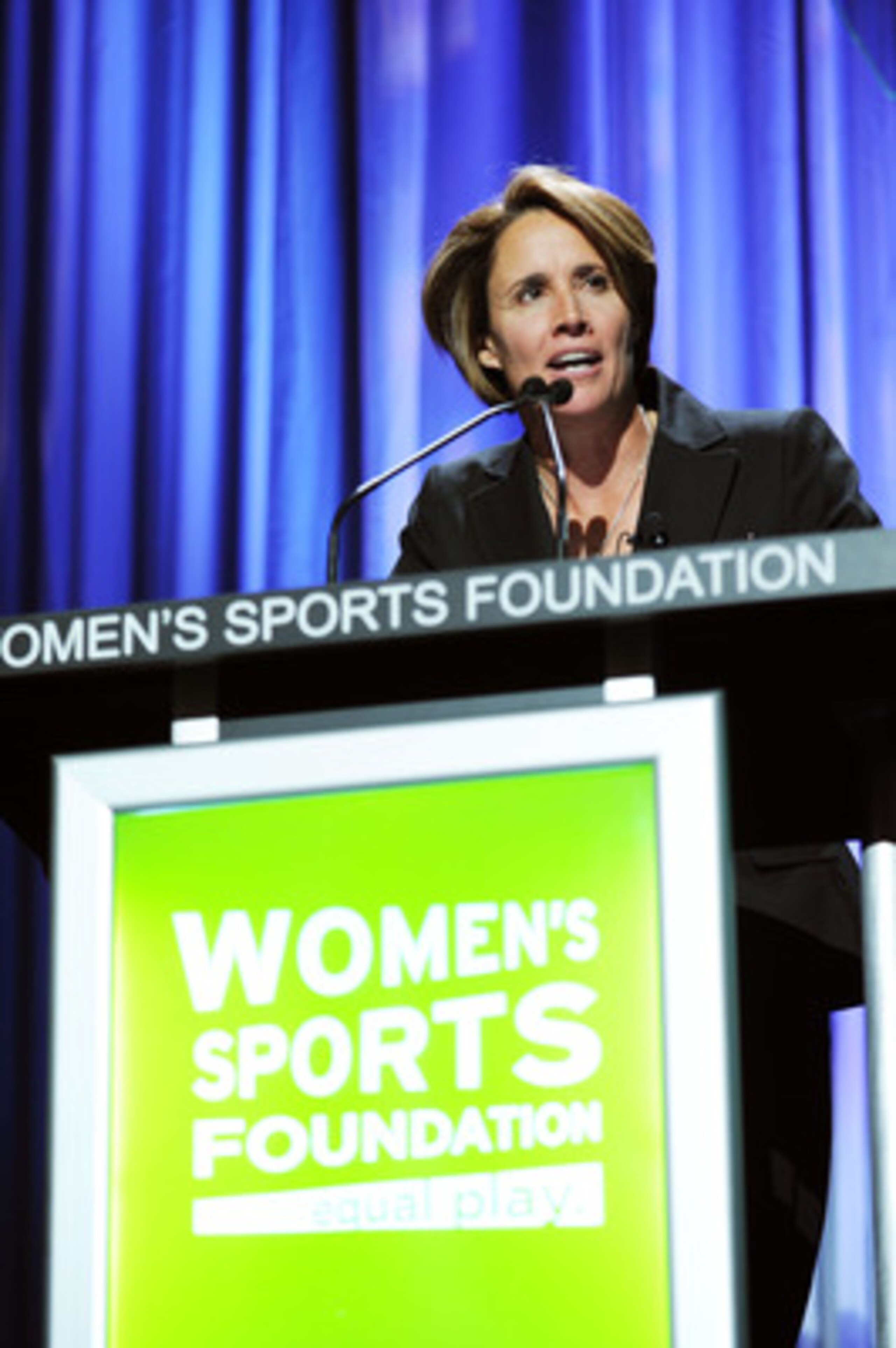 NEW YORK - OCTOBER 13: Tennis player/sportscaster Mary Carillo speaks onstage during the 30th Annual Salute To Women In Sports Awards at The Waldorf=Astoria on October 13, 2009 in New York City. (Photo by Stephen Lovekin/Getty Images for the Women�s Spo NEW YORK - OCTOBER 13: Tennis player/sportscaster Mary Carillo speaks onstage during the 30th Annual Salute To Women In Sports Awards at The Waldorf=Astoria on October 13, 2009 in New York City. (Photo by Stephen Lovekin/Getty Images for the Women�s Spo