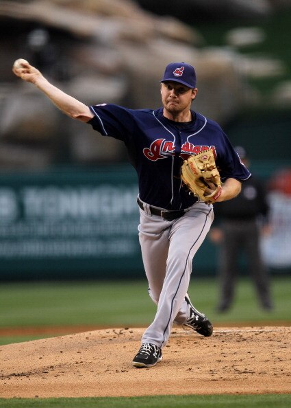 ANAHEIM, CA - MAY 07:  Alex White #32 of the Cleveland Indians throws a pitch against the Los Angeles Angels of Anaheim on May 7, 2011 at Angel Stadium in Anaheim, California.  (Photo by Stephen Dunn/Getty Images)
