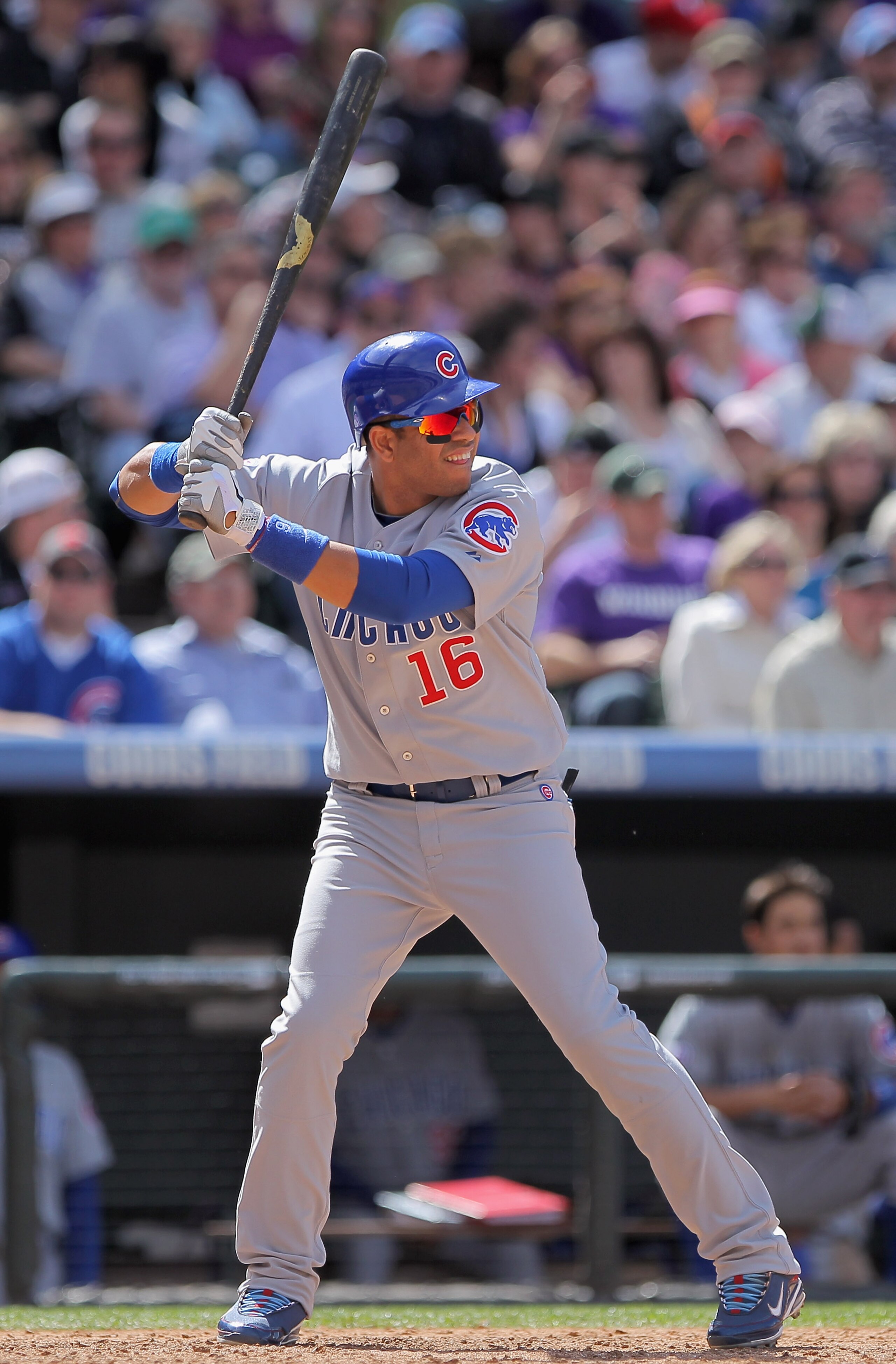 DENVER, CO - APRIL 17:  Aramis Ramirez #16 of the Chicago Cubs takes an at bat against the Colorado Rockies at Coors Field on April 17, 2011 in Denver, Colorado.  (Photo by Doug Pensinger/Getty Images)