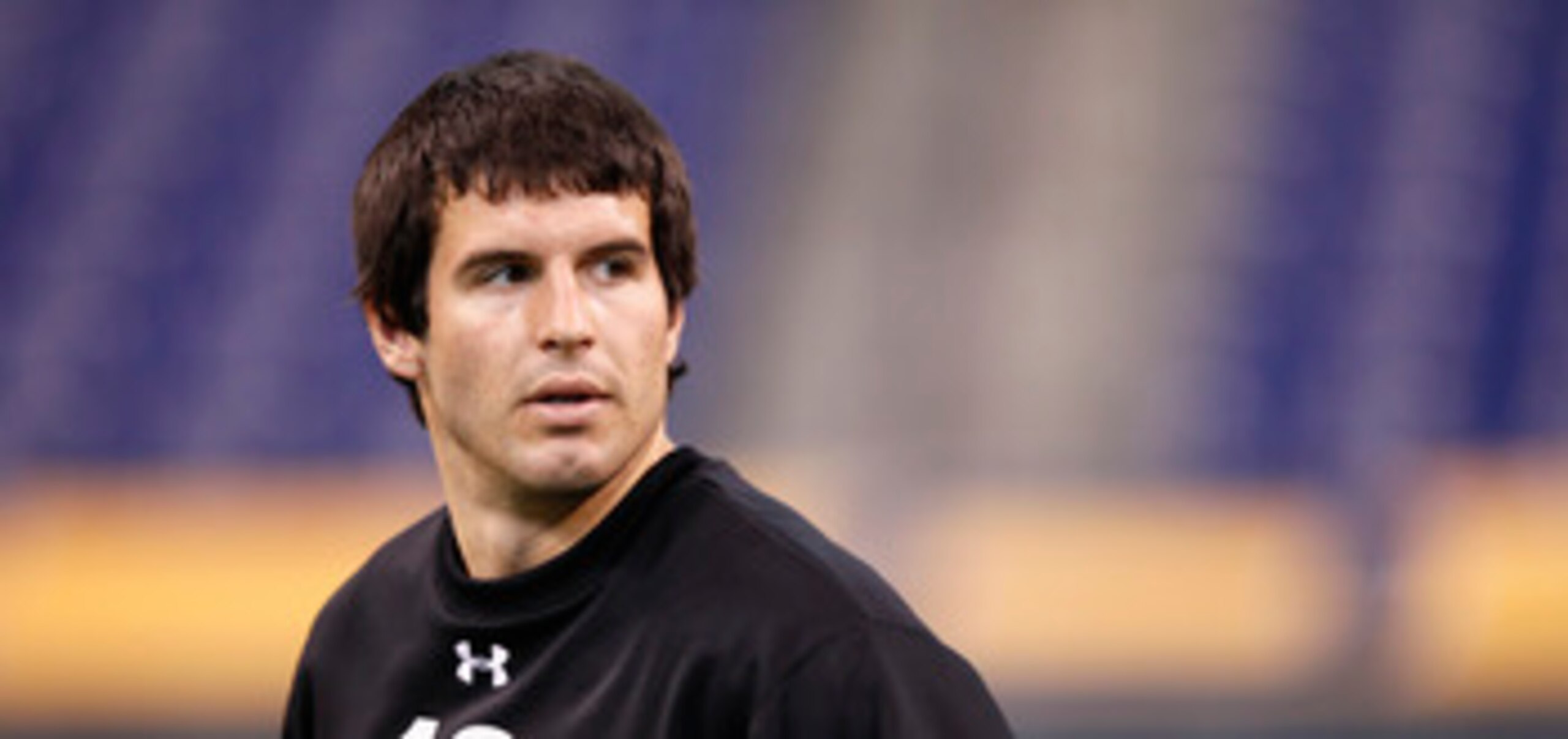 INDIANAPOLIS, IN - FEBRUARY 27: Quarterback Christian Ponder of Florida State looks on during the 2011 NFL Scouting Combine at Lucas Oil Stadium on February 27, 2011 in Indianapolis, Indiana. (Photo by Joe Robbins/Getty Images)